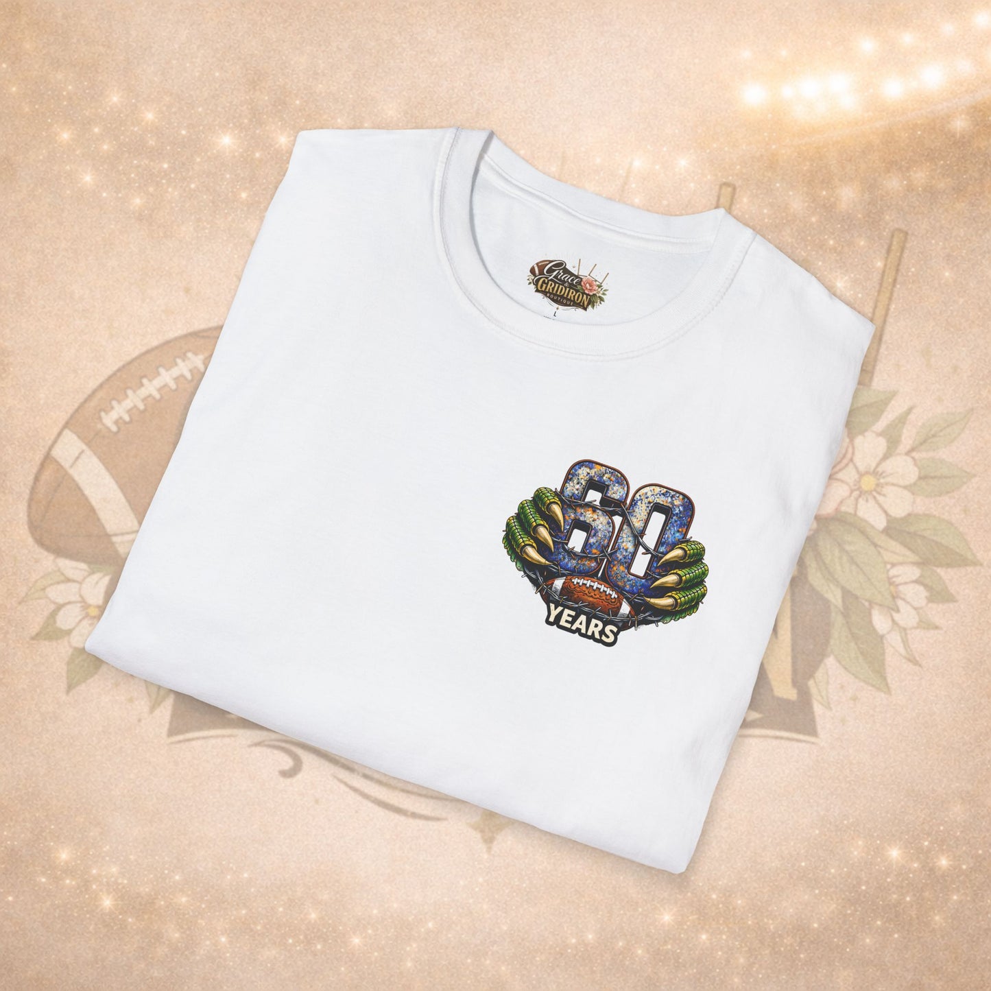 60 Years of Hits Hustle & Heart Shirt | Vintage Football Game Day Tee | Gator Pride Anniversary Graphic Shirt