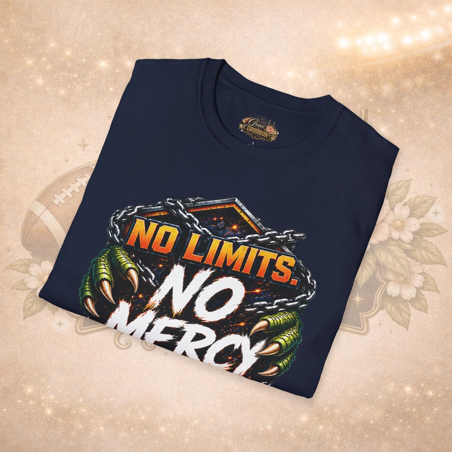 No Limits No Mercy Shirt | Football Motivation Tee | Fierce Game Day Graphic Shirt | Football Fan Apparel
