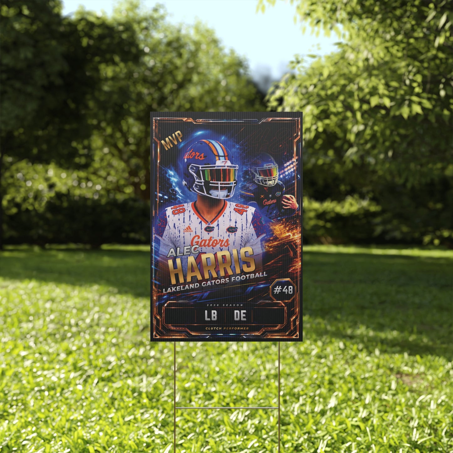 Personalized Player Yard Sign | Custom Football Yard Sign | Football Senior Night Sign | Team Spirit Lawn Sign | Game Day Player Poster