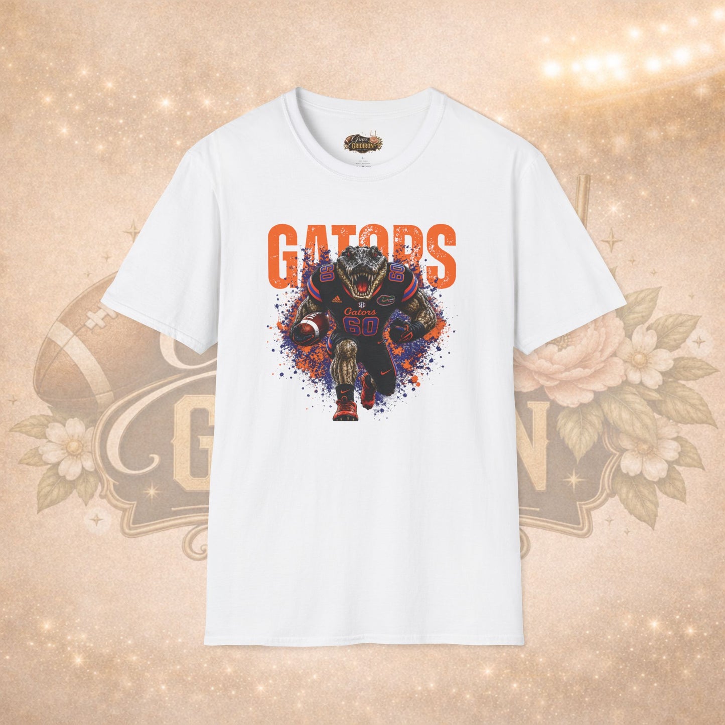 Touchdown Terror | Fierce Football Mascot Design | Orange Blue Team Spirit Graphic