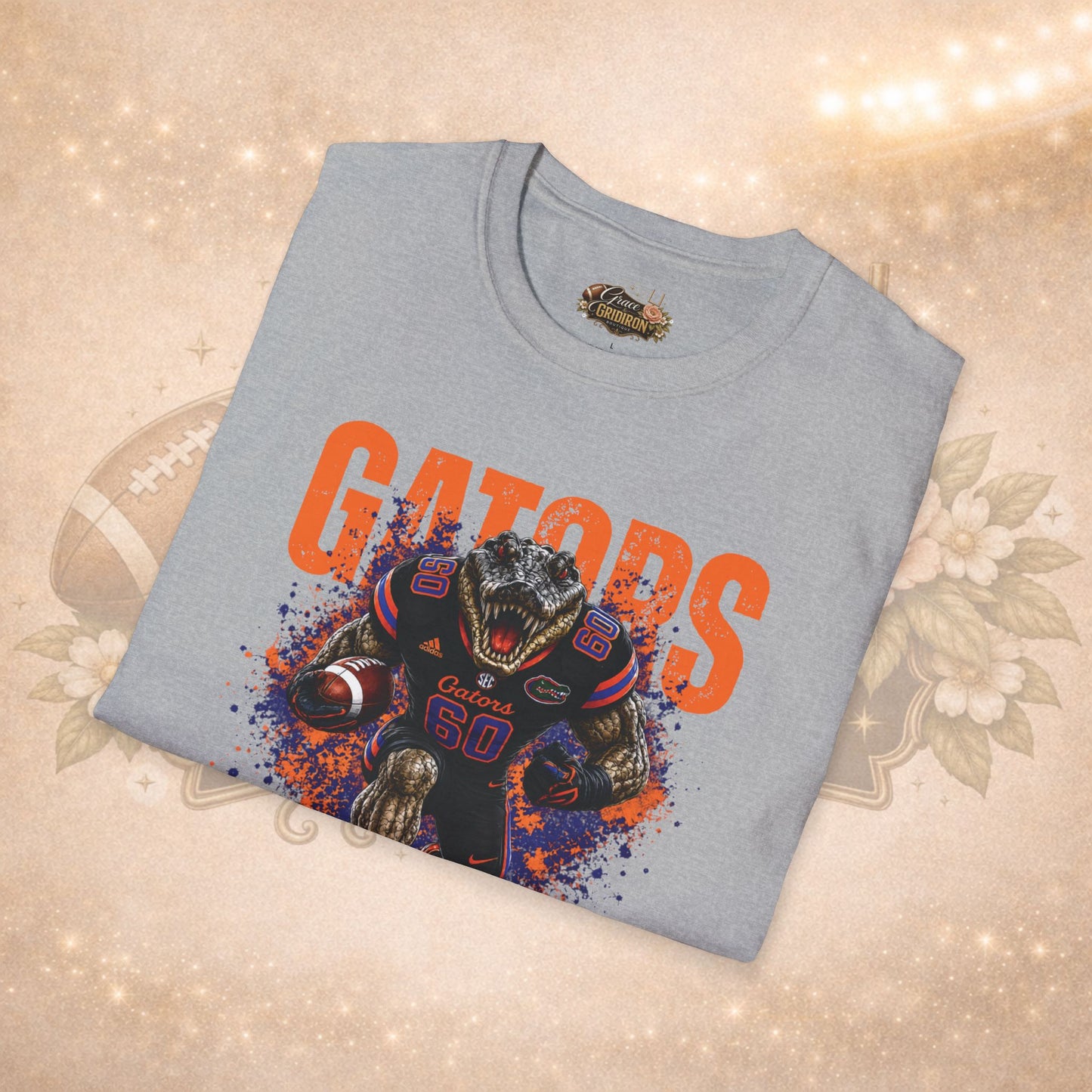 Touchdown Terror | Fierce Football Mascot Design | Orange Blue Team Spirit Graphic