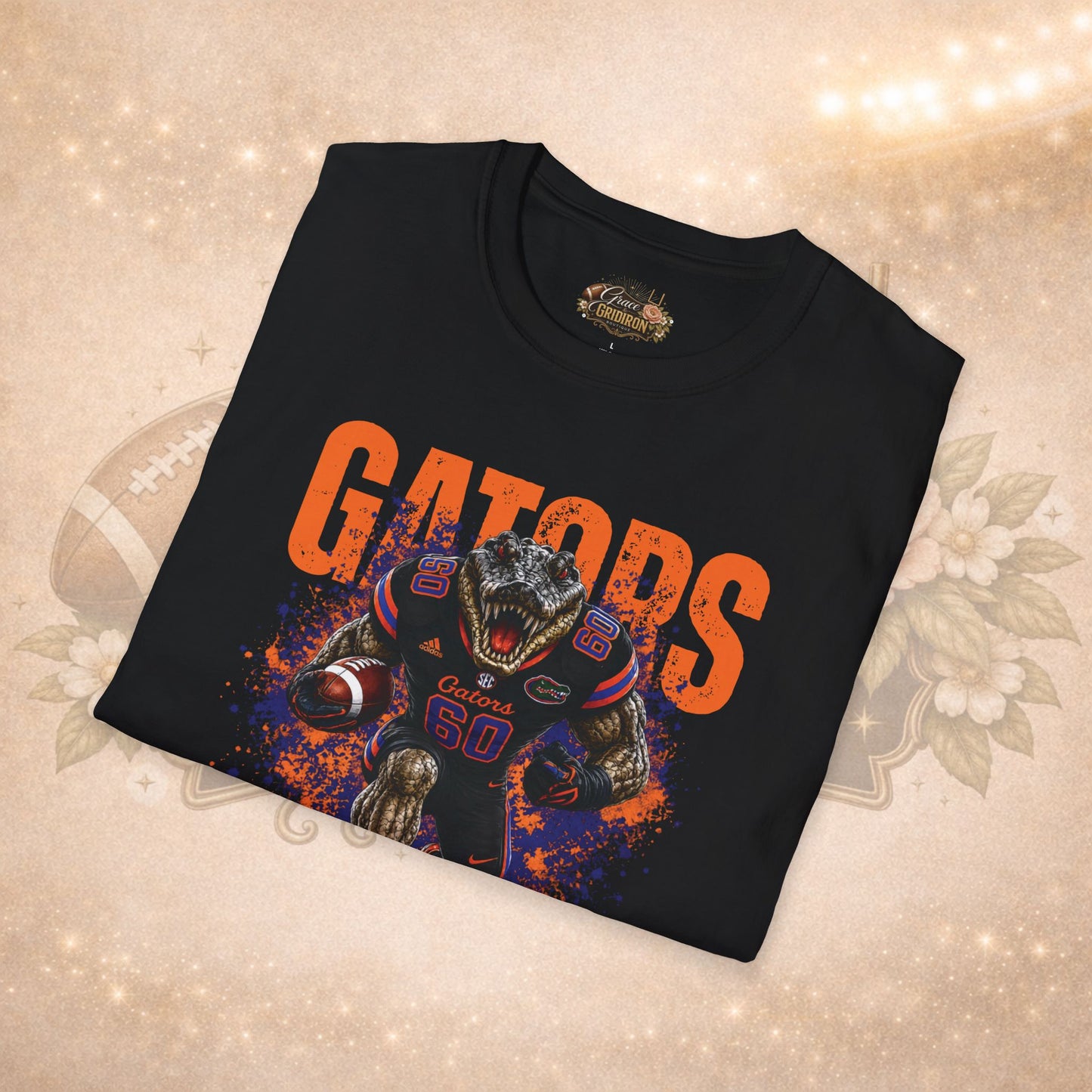 Touchdown Terror | Fierce Football Mascot Design | Orange Blue Team Spirit Graphic
