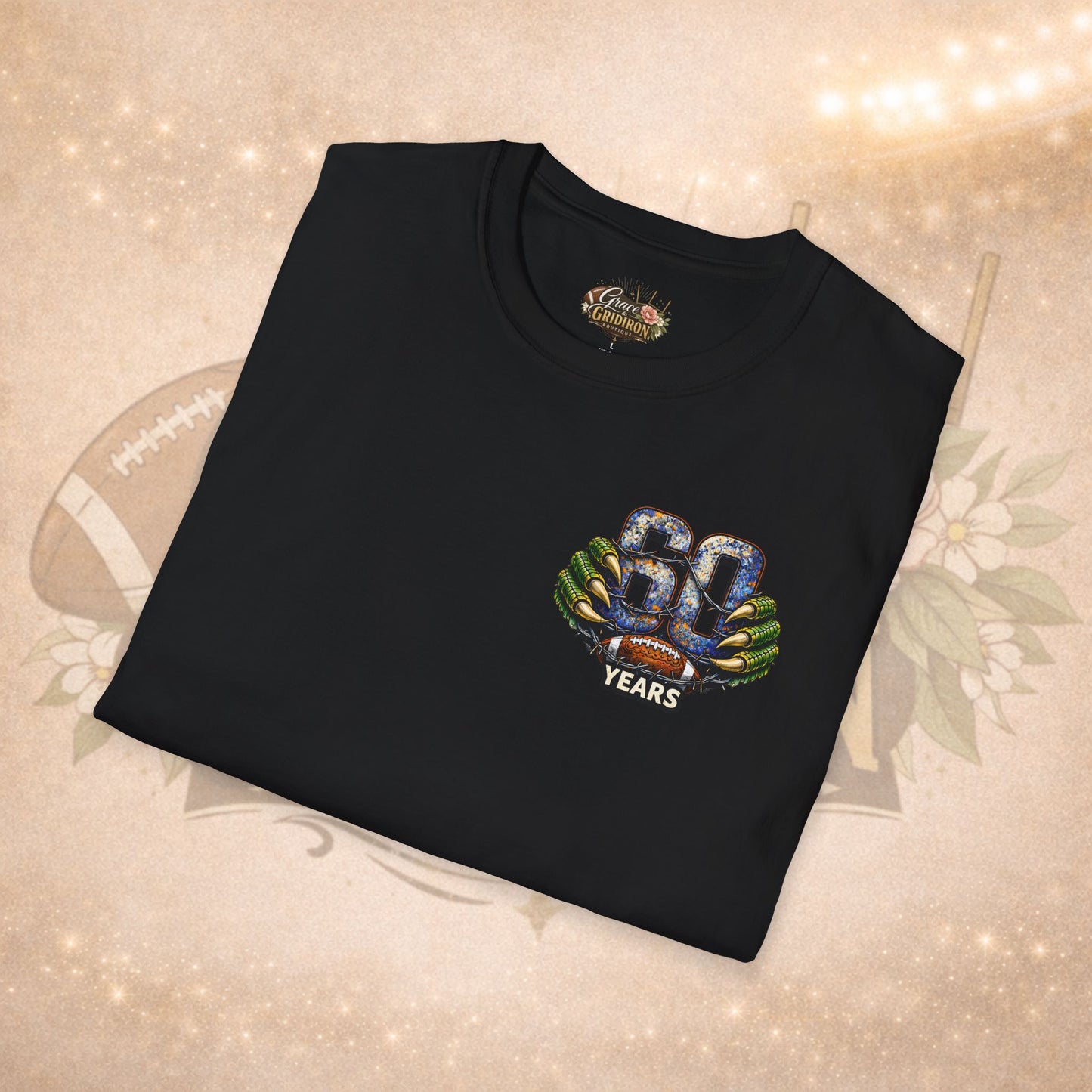 60 Years of Hits Hustle & Heart Shirt | Vintage Football Game Day Tee | Gator Pride Anniversary Graphic Shirt