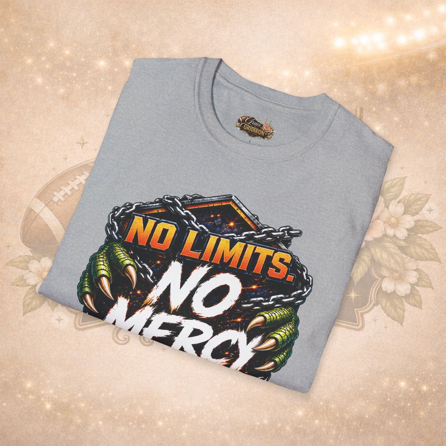 No Limits No Mercy Shirt | Football Motivation Tee | Fierce Game Day Graphic Shirt | Football Fan Apparel