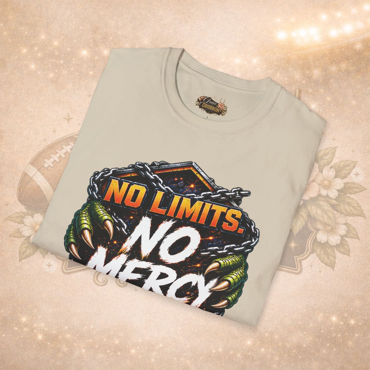 No Limits No Mercy Shirt | Football Motivation Tee | Fierce Game Day Graphic Shirt | Football Fan Apparel