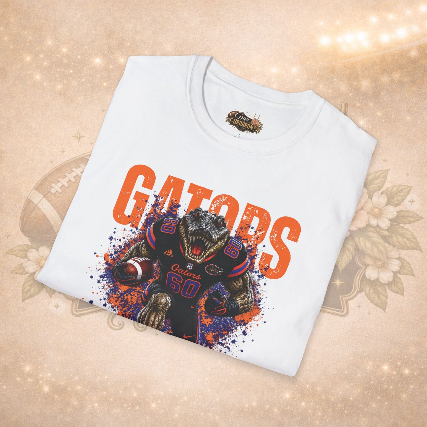 Touchdown Terror | Fierce Football Mascot Design | Orange Blue Team Spirit Graphic