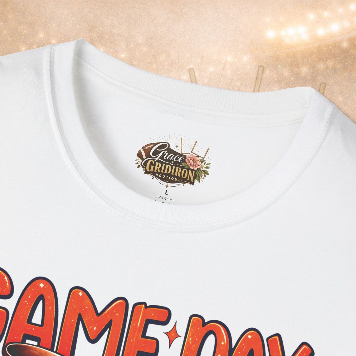 Game Day Bow Shirt | Football Game Day Tee | Cute Football Shirt | Football Mom Tee | Orange Blue Game Day Shirt