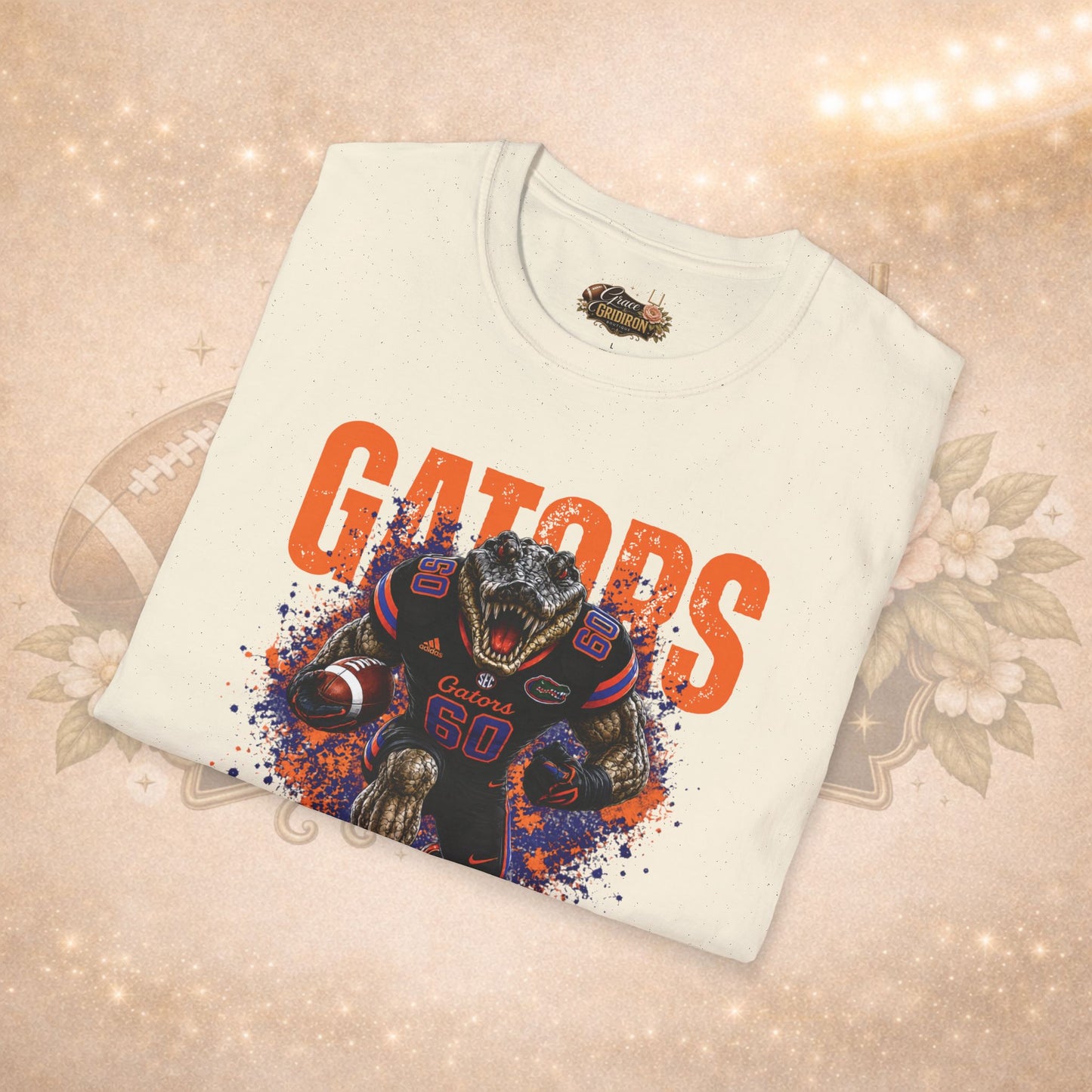 Touchdown Terror | Fierce Football Mascot Design | Orange Blue Team Spirit Graphic