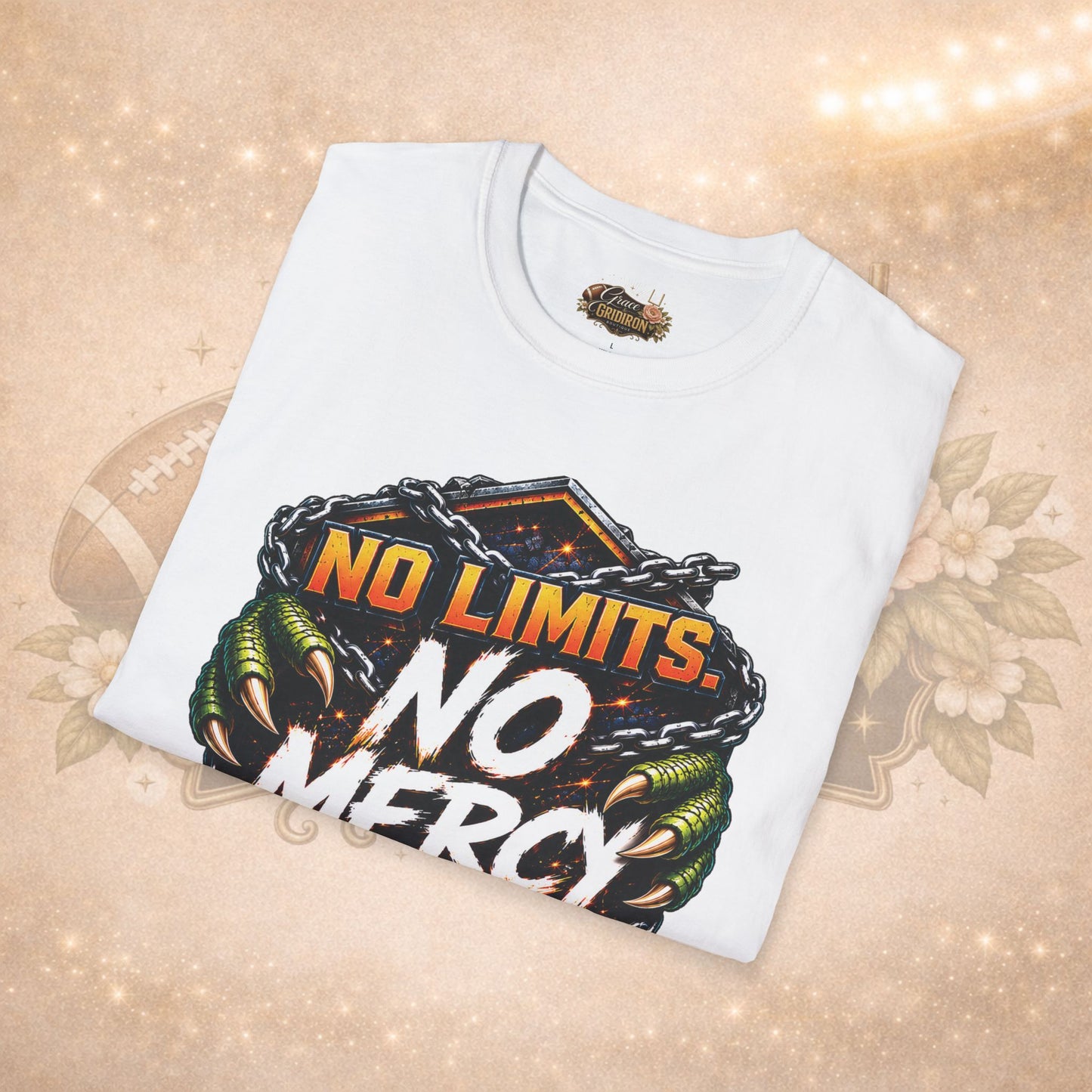 No Limits No Mercy Shirt | Football Motivation Tee | Fierce Game Day Graphic Shirt | Football Fan Apparel