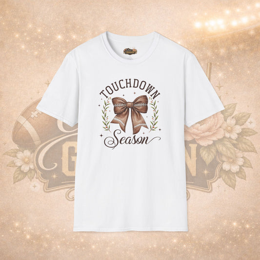 Touchdown Season Shirt | Football Bow Tee | Game Day Shirt | Football Mom Shirt | Cute Fall Football Tee