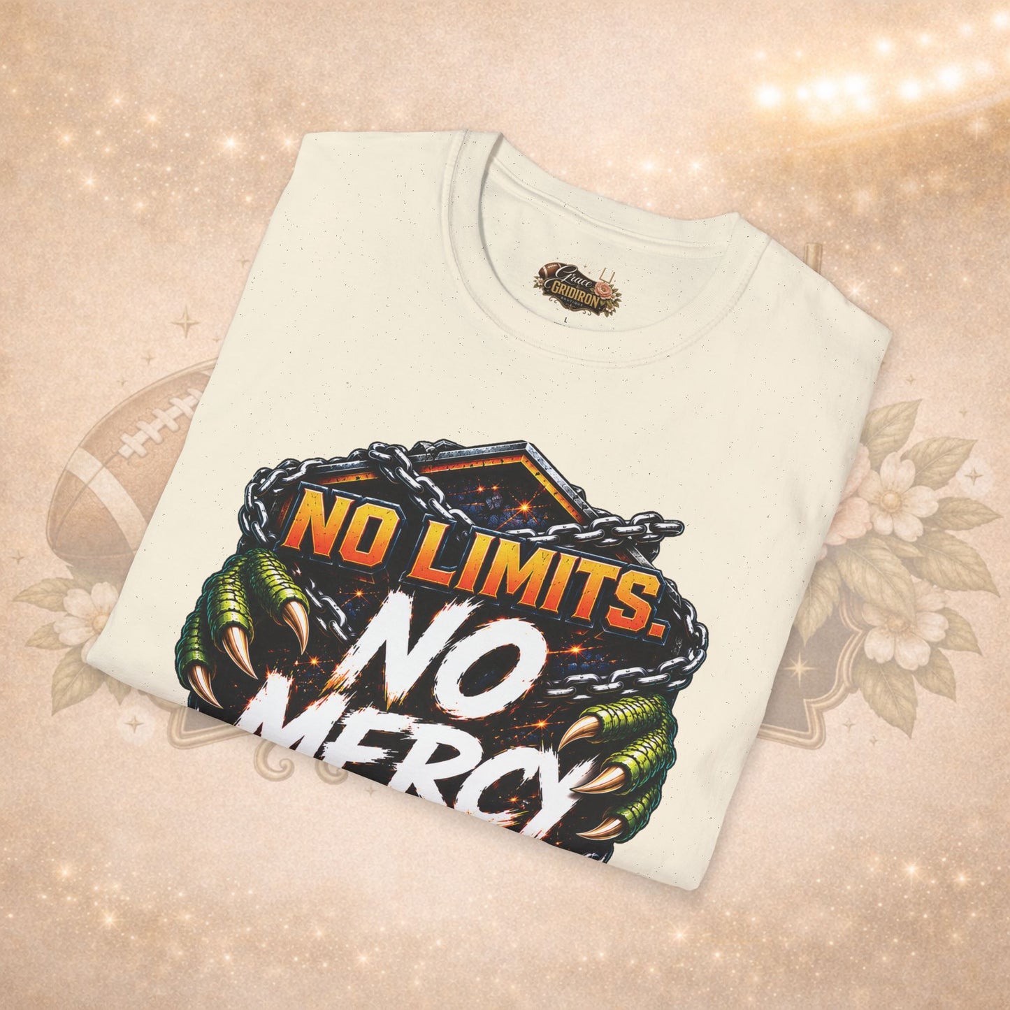 No Limits No Mercy Shirt | Football Motivation Tee | Fierce Game Day Graphic Shirt | Football Fan Apparel