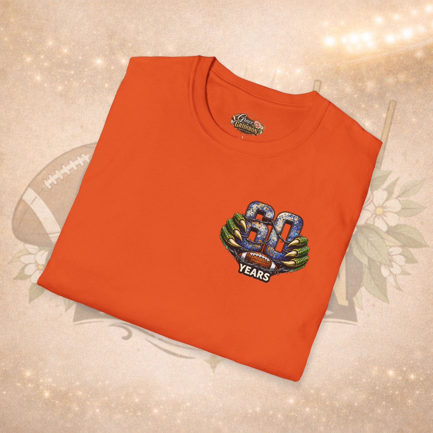 60 Years of Hits Hustle & Heart Shirt | Vintage Football Game Day Tee | Gator Pride Anniversary Graphic Shirt