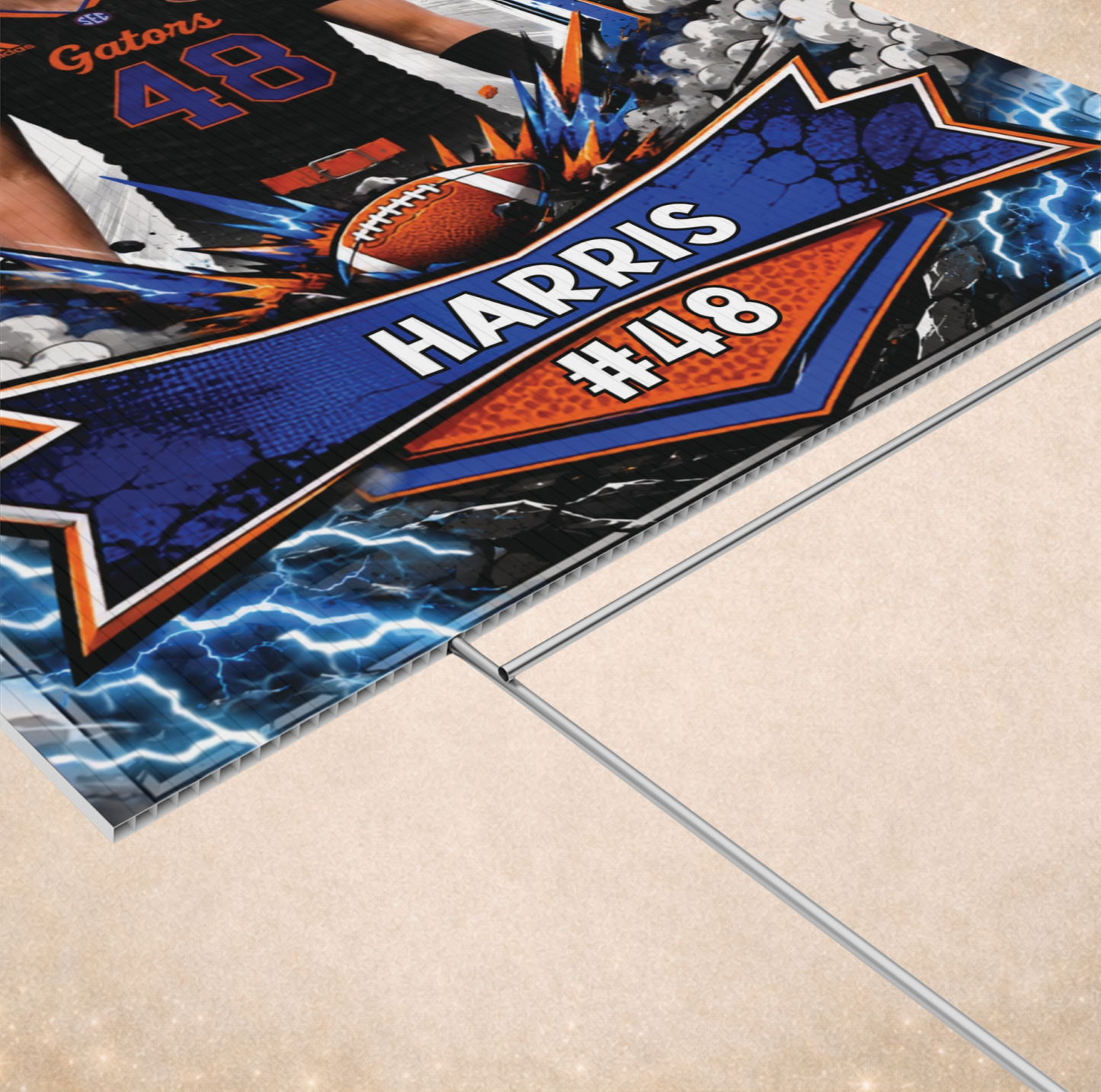 Personalized Player Yard Sign | Custom Football Yard Sign | Football Senior Night Sign | Team Spirit Lawn Sign | Game Day Player Poster