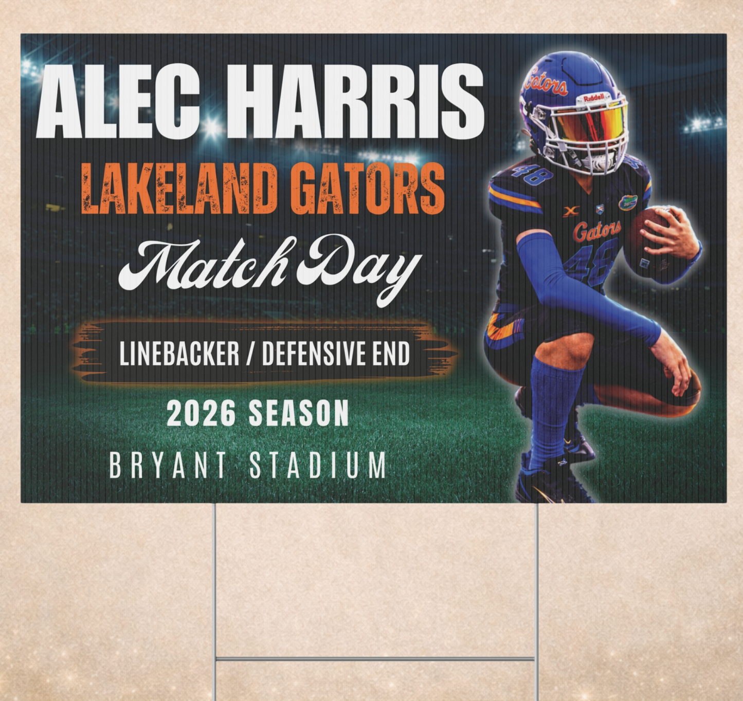 Personalized Player Yard Sign | Custom Football Yard Sign | Football Senior Night Sign | Team Spirit Lawn Sign | Game Day Player Poster