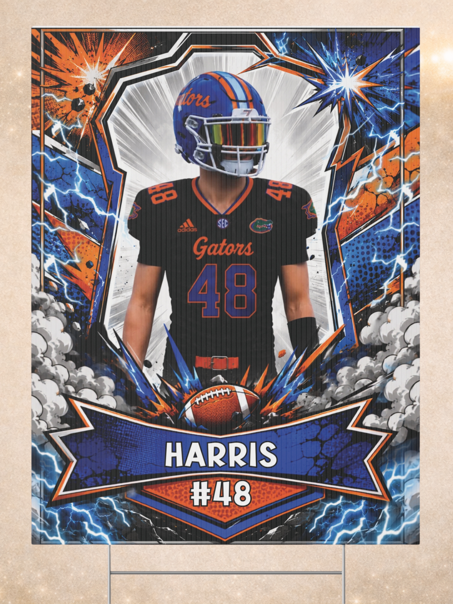 Personalized Player Yard Sign | Custom Football Yard Sign | Football Senior Night Sign | Team Spirit Lawn Sign | Game Day Player Poster