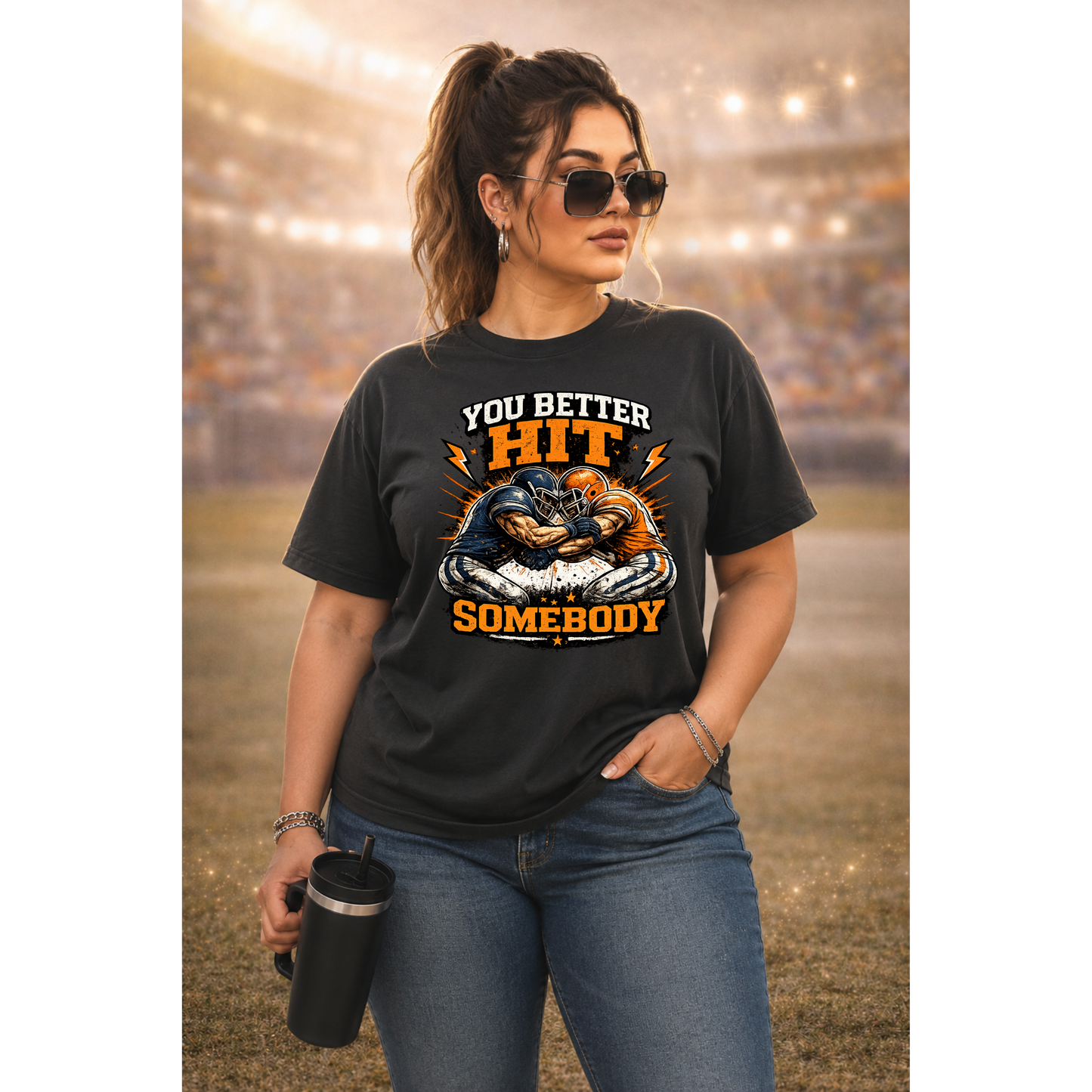 You Better Hit Somebody Shirt | Football Game Day Tee | Vintage Gridiron Graphic Shirt | Football Fan Apparel
