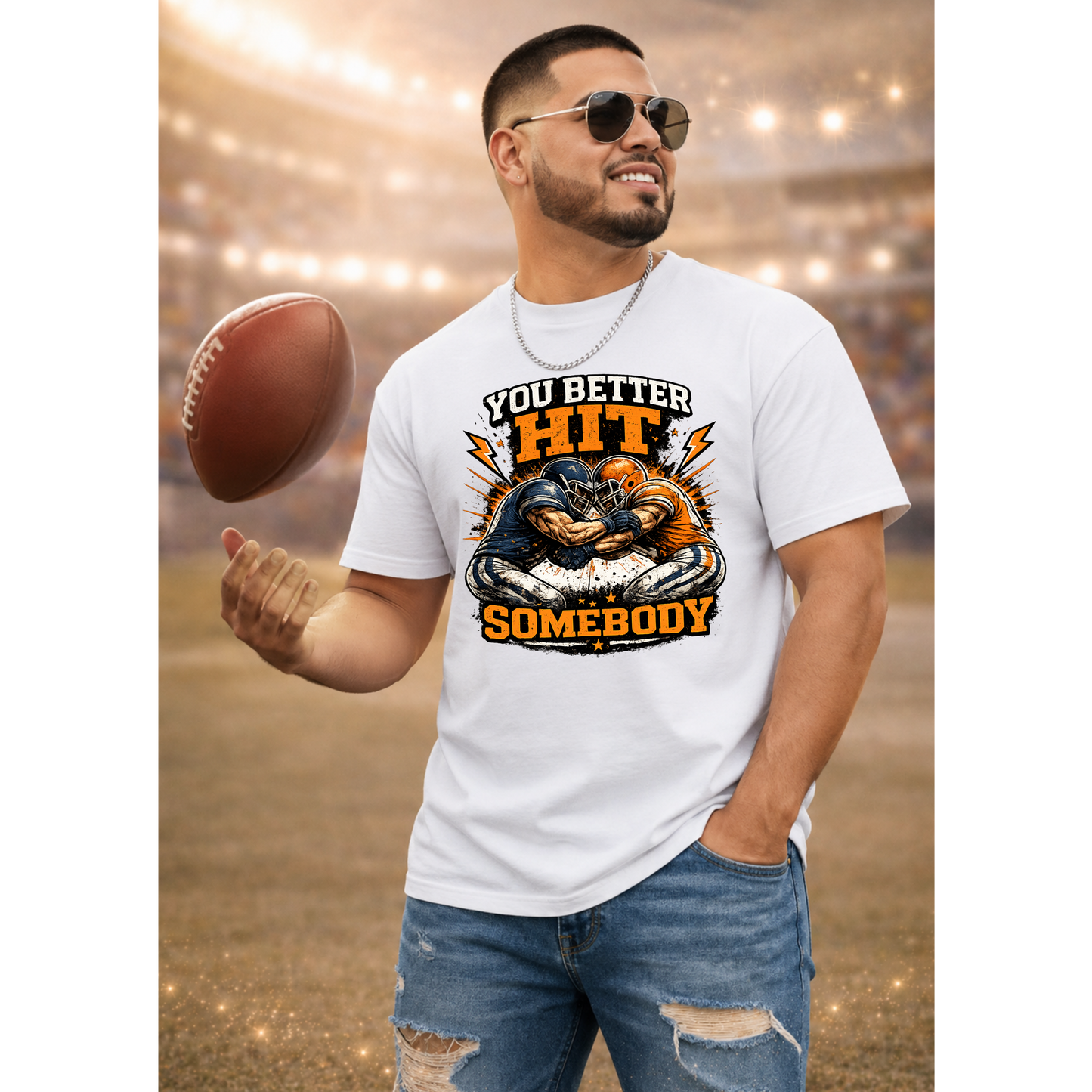 You Better Hit Somebody Shirt | Football Game Day Tee | Vintage Gridiron Graphic Shirt | Football Fan Apparel