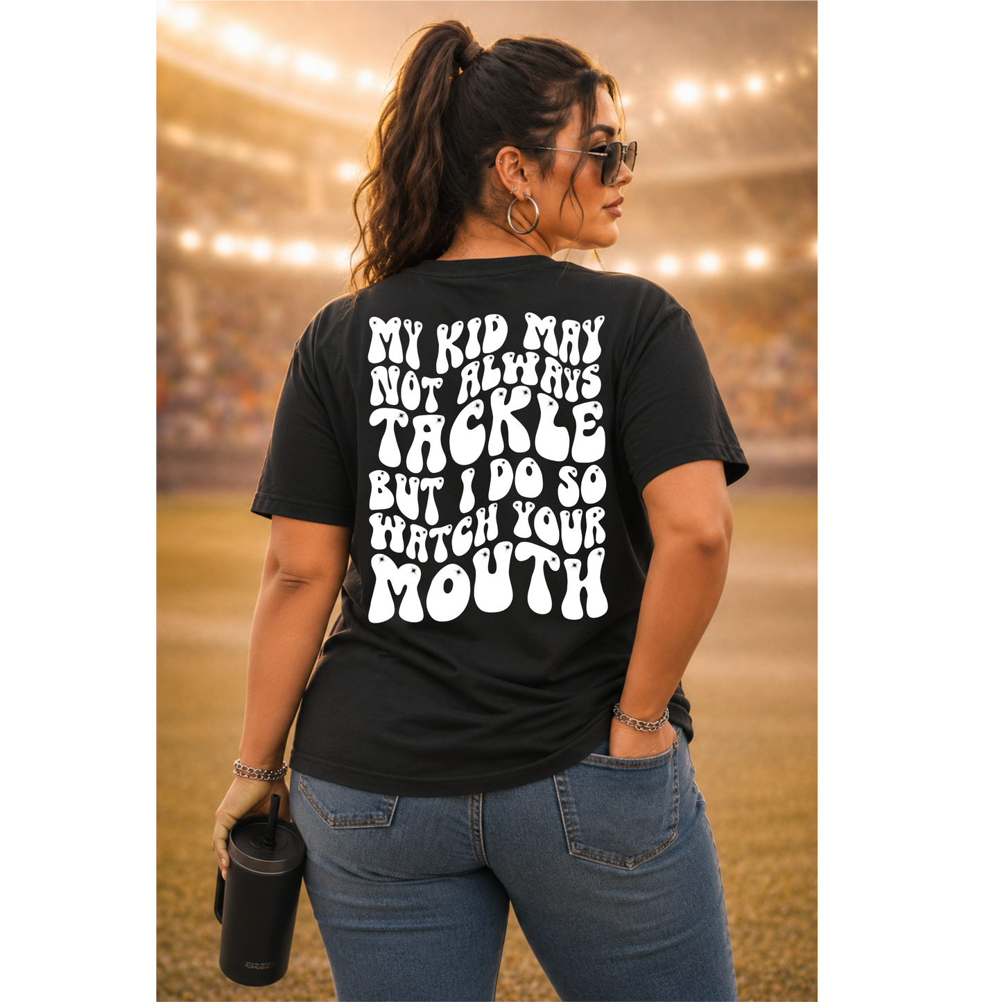 My Kid May Not Always Tackle But I Do Shirt | Funny Football Mom Tee | Game Day Sports Mom Apparel | Stadium Shirt