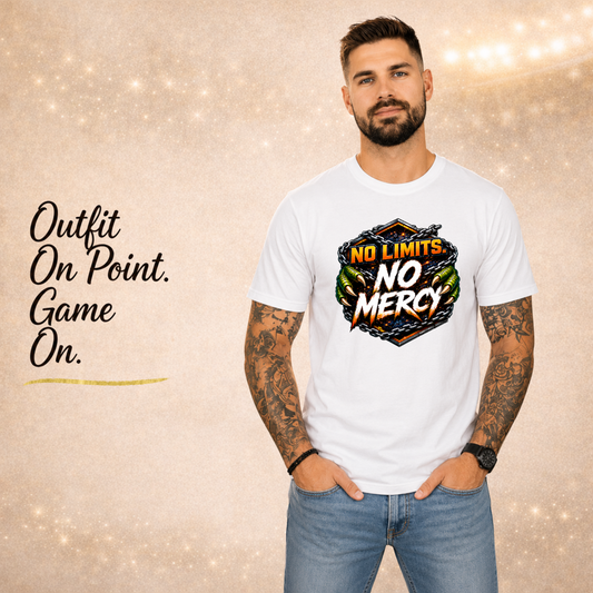 No Limits No Mercy Shirt | Football Motivation Tee | Fierce Game Day Graphic Shirt | Football Fan Apparel