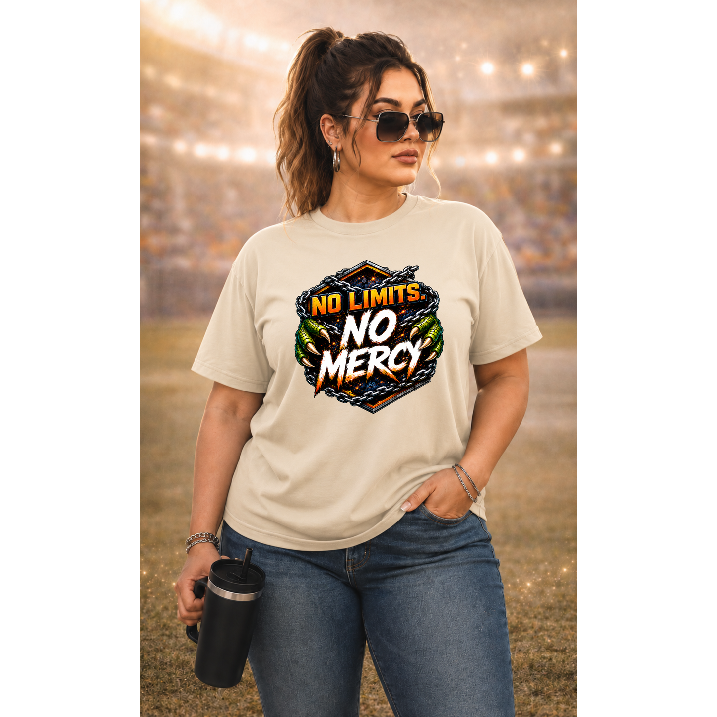 No Limits No Mercy Shirt | Football Motivation Tee | Fierce Game Day Graphic Shirt | Football Fan Apparel
