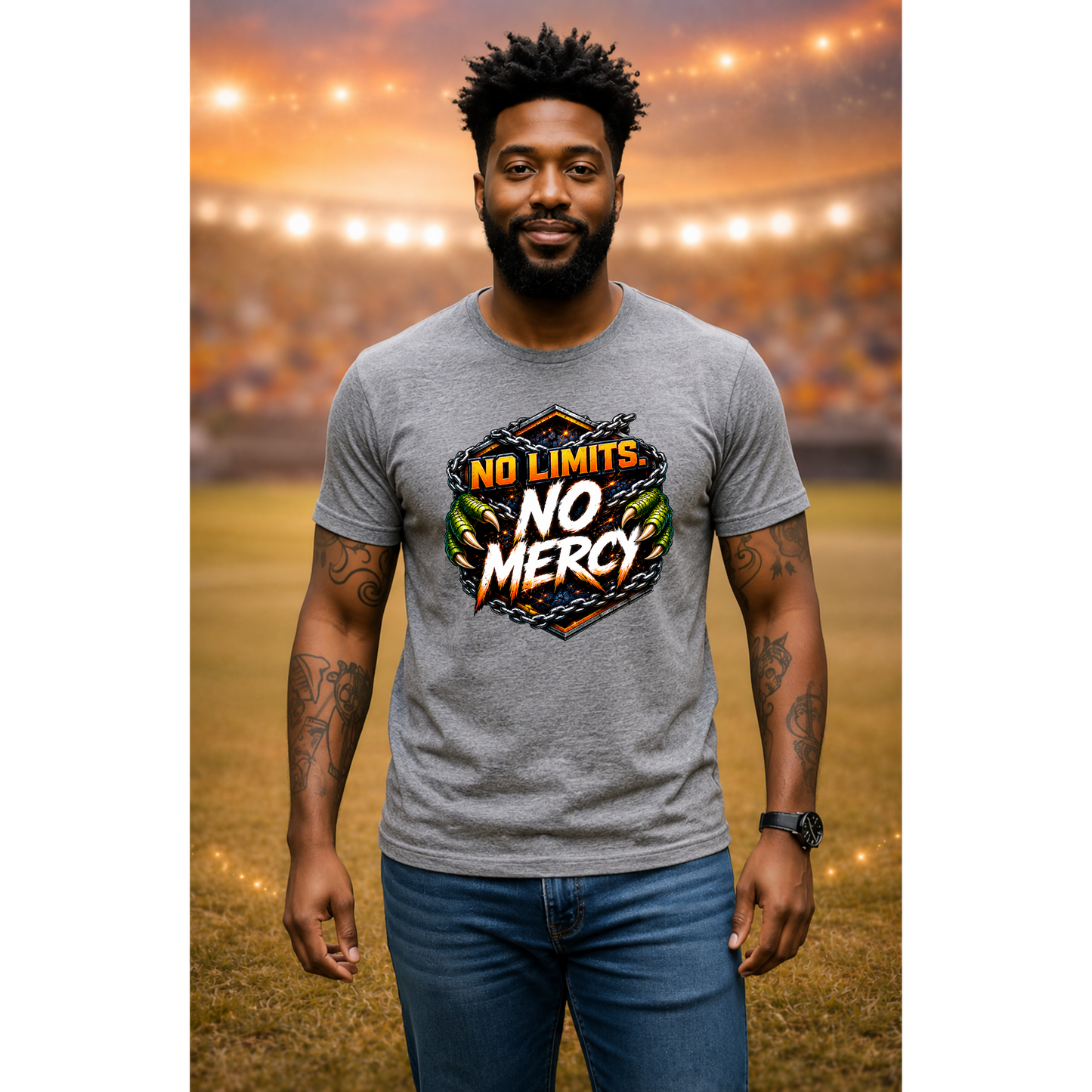 No Limits No Mercy Shirt | Football Motivation Tee | Fierce Game Day Graphic Shirt | Football Fan Apparel