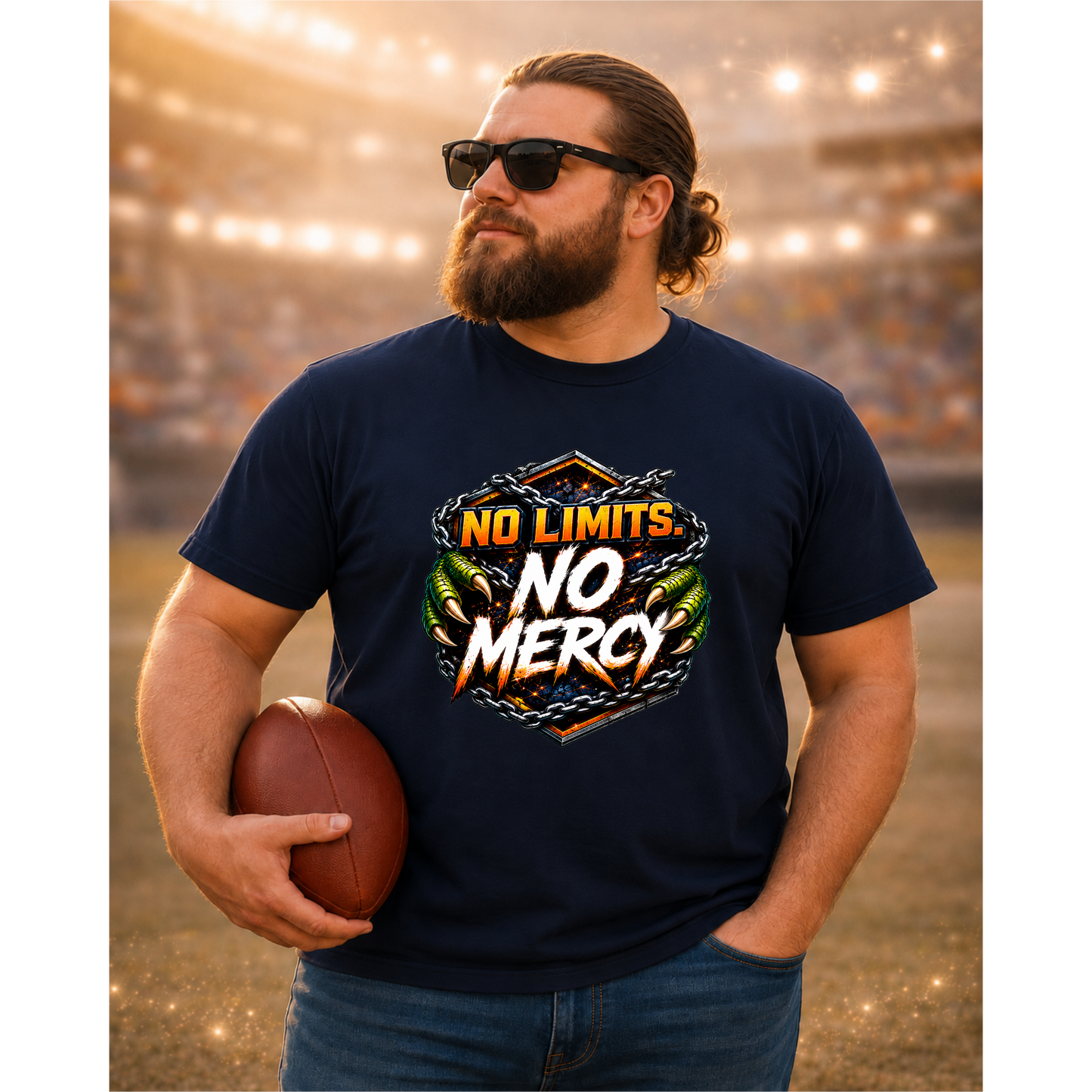 No Limits No Mercy Shirt | Football Motivation Tee | Fierce Game Day Graphic Shirt | Football Fan Apparel