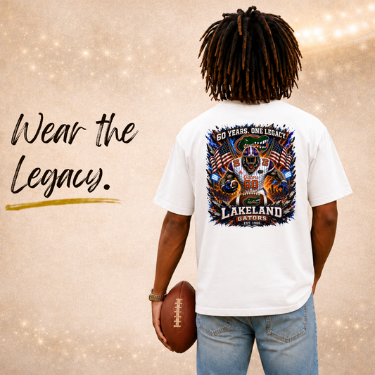 60 Years One Legacy Football Tee | Lakeland Gators Legacy Shirt | Vintage Game Day Football Graphic Apparel