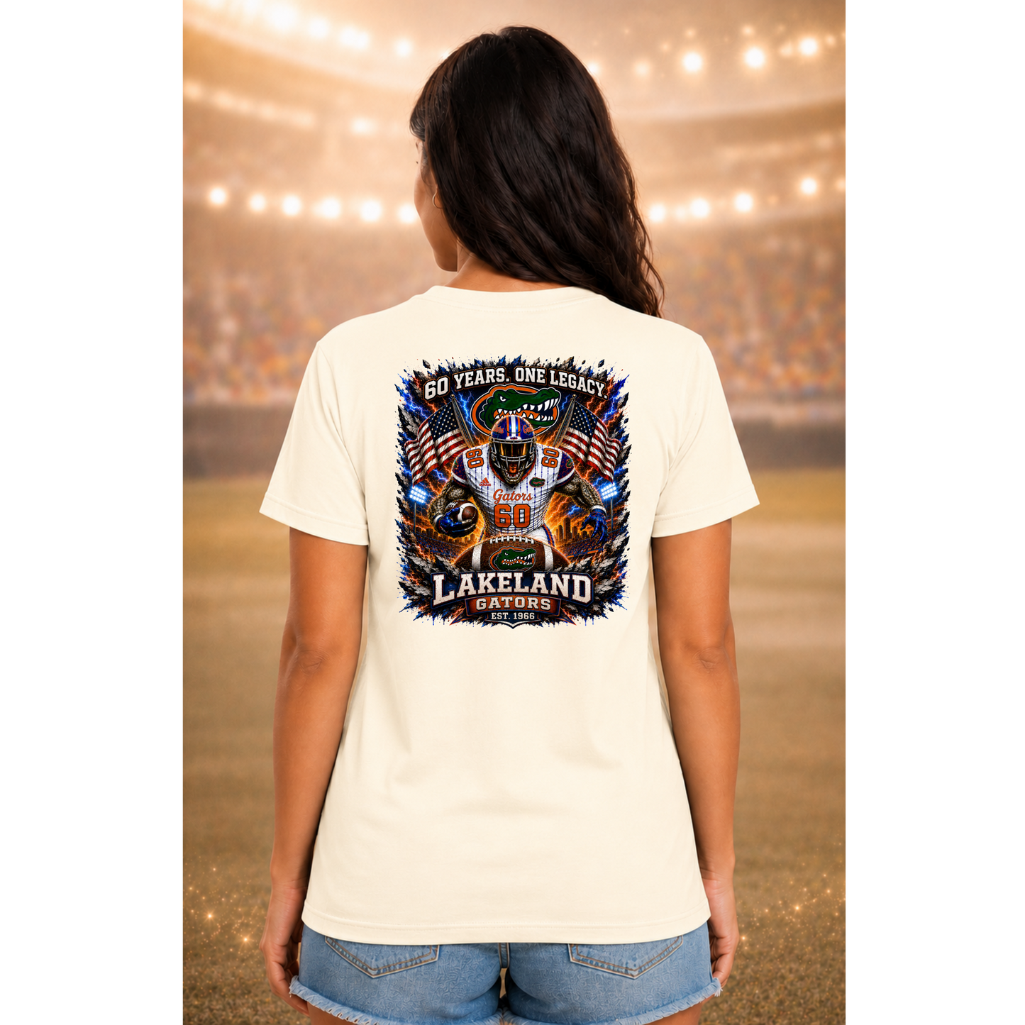 60 Years One Legacy Football Tee | Lakeland Gators Legacy Shirt | Vintage Game Day Football Graphic Apparel