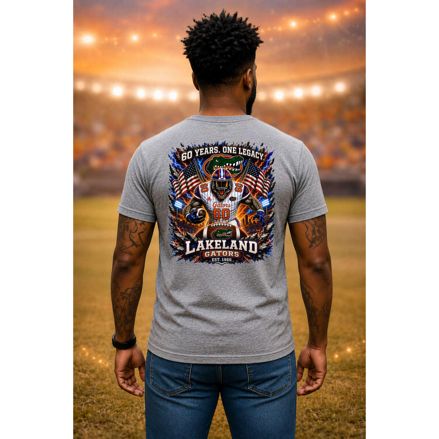 60 Years One Legacy Football Tee | Lakeland Gators Legacy Shirt | Vintage Game Day Football Graphic Apparel