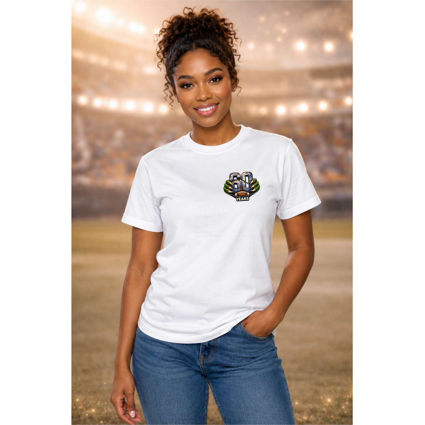 60 Years of Hits Hustle & Heart Shirt | Vintage Football Game Day Tee | Gator Pride Anniversary Graphic Shirt