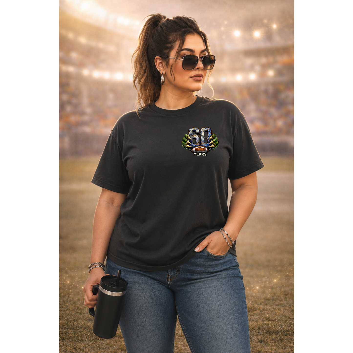 60 Years of Hits Hustle & Heart Shirt | Vintage Football Game Day Tee | Gator Pride Anniversary Graphic Shirt