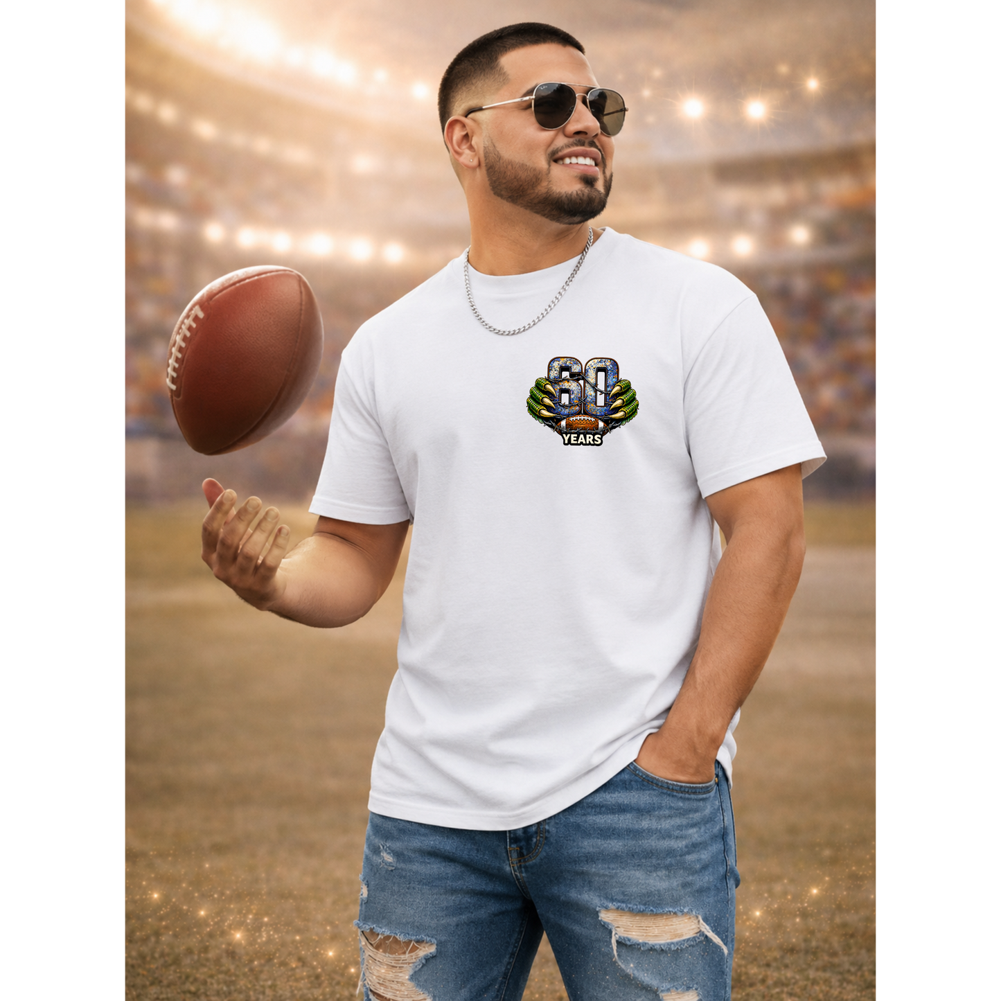60 Years of Hits Hustle & Heart Shirt | Vintage Football Game Day Tee | Gator Pride Anniversary Graphic Shirt