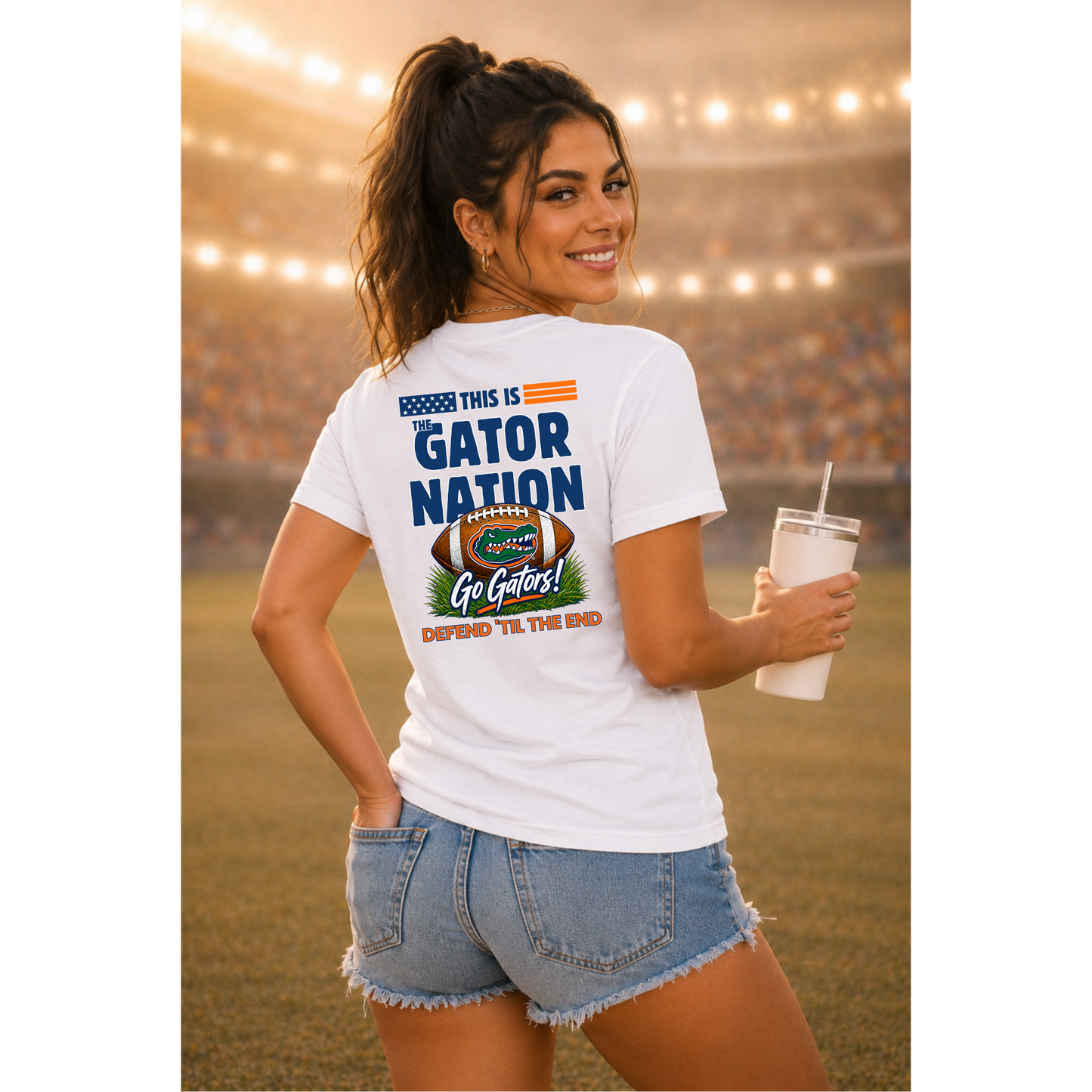 Gator Nation Football T-Shirt | Florida Football Game Day Tee | Go Gators Fan Apparel | Orange Blue Stadium Graphic Shirt