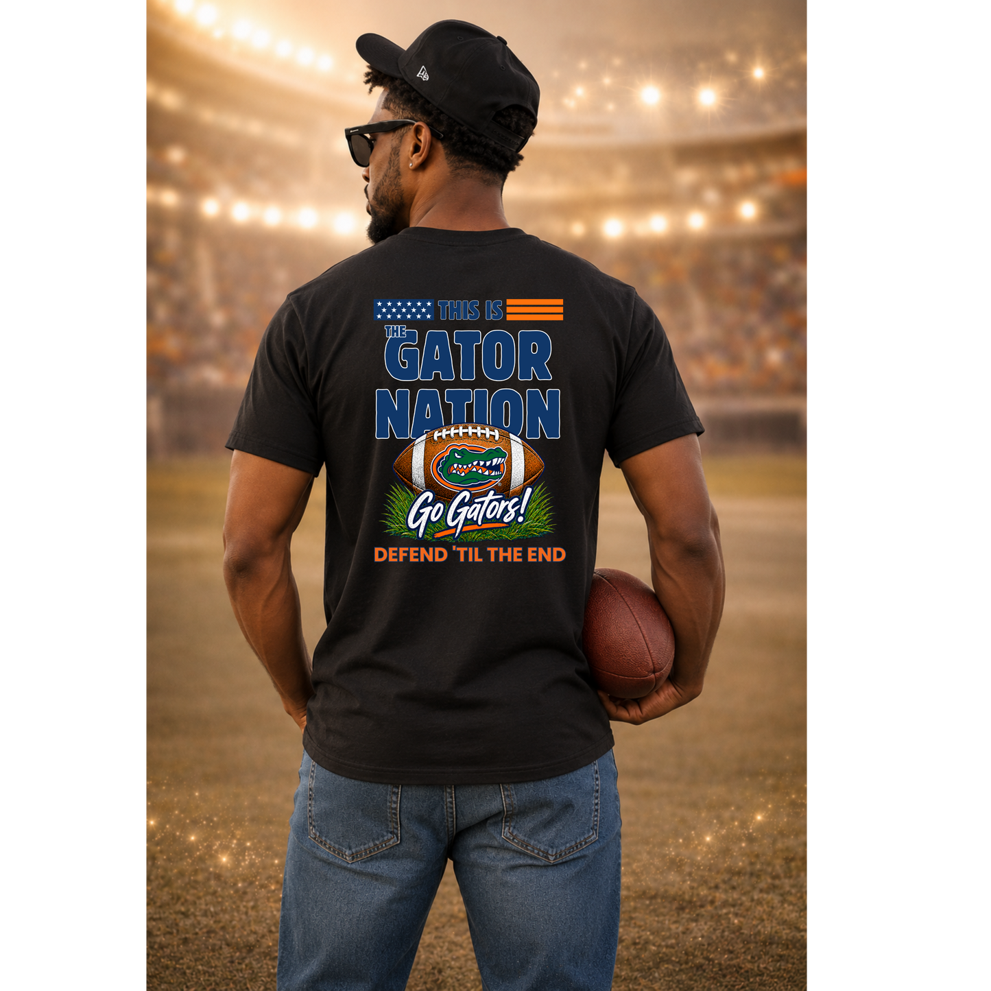 Gator Nation Football T-Shirt | Florida Football Game Day Tee | Go Gators Fan Apparel | Orange Blue Stadium Graphic Shirt