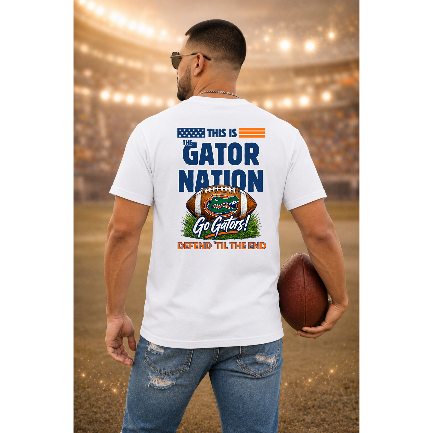 Gator Nation Football T-Shirt | Florida Football Game Day Tee | Go Gators Fan Apparel | Orange Blue Stadium Graphic Shirt