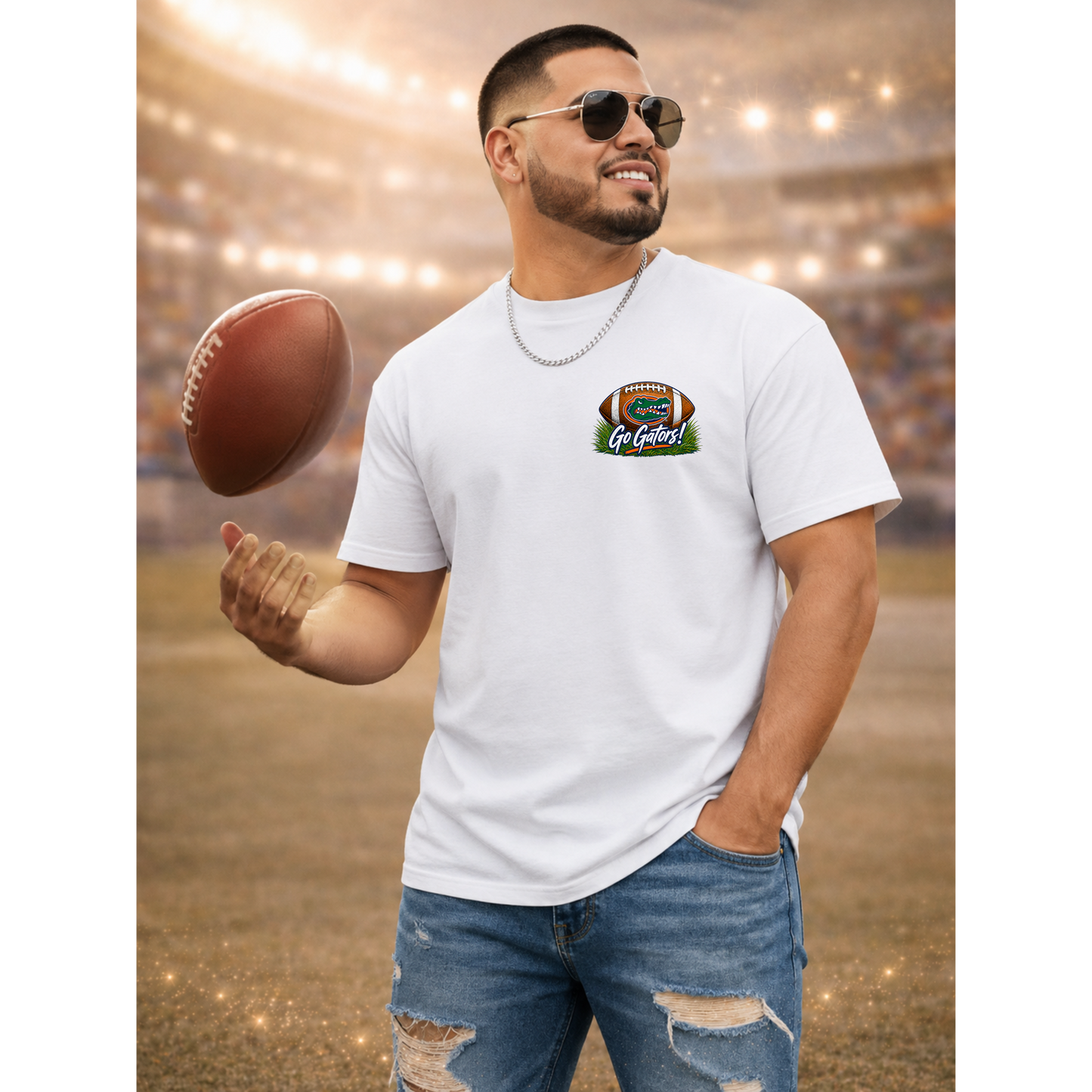 Gator Nation Football T-Shirt | Florida Football Game Day Tee | Go Gators Fan Apparel | Orange Blue Stadium Graphic Shirt