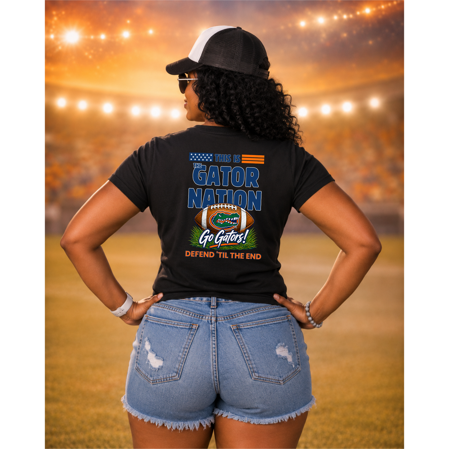 Gator Nation Football T-Shirt | Florida Football Game Day Tee | Go Gators Fan Apparel | Orange Blue Stadium Graphic Shirt