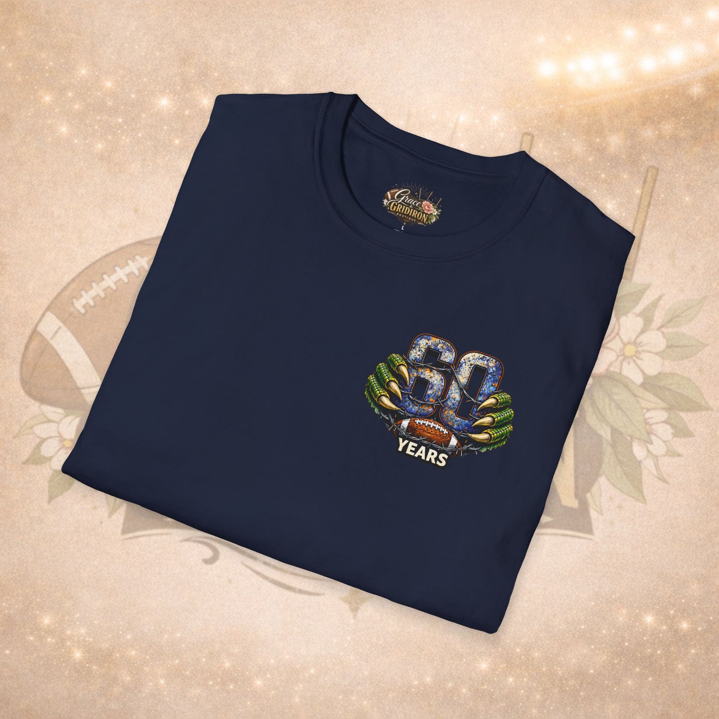 60 Years of Hits Hustle & Heart Shirt | Vintage Football Game Day Tee | Gator Pride Anniversary Graphic Shirt
