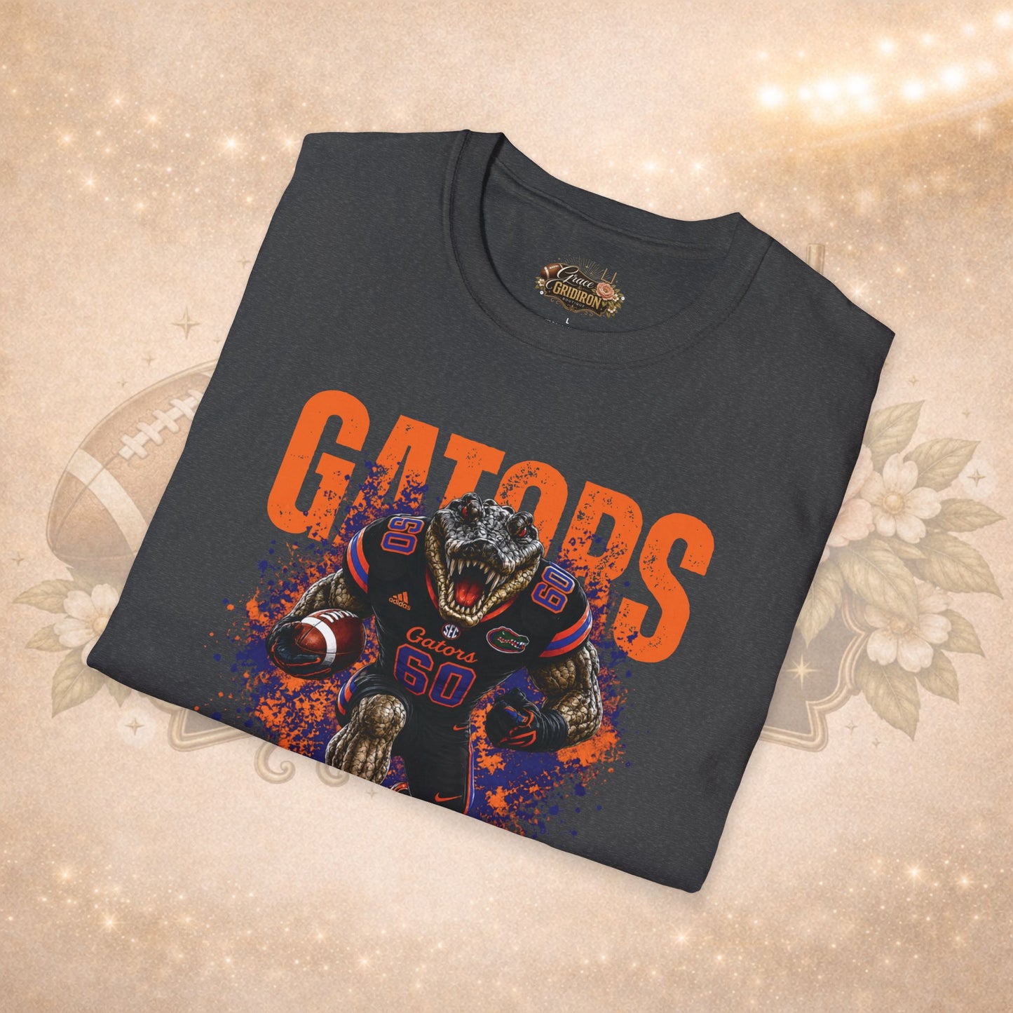 Touchdown Terror | Fierce Football Mascot Design | Orange Blue Team Spirit Graphic