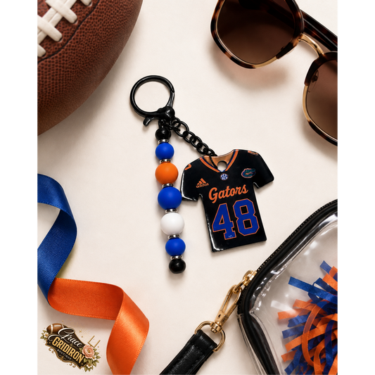 Personalized Football Jersey Keychain | Custom Team Colors and Player Number