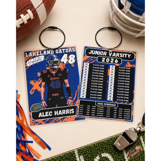 Personalized Football/Cheer Roster Tag | Custom Player Photo, Team Roster & Schedule Tag