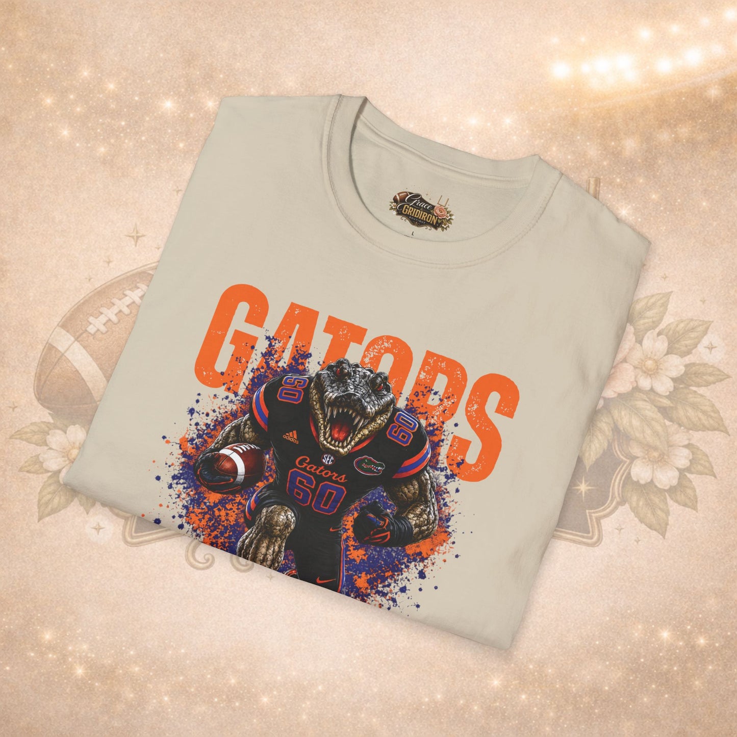 Touchdown Terror | Fierce Football Mascot Design | Orange Blue Team Spirit Graphic