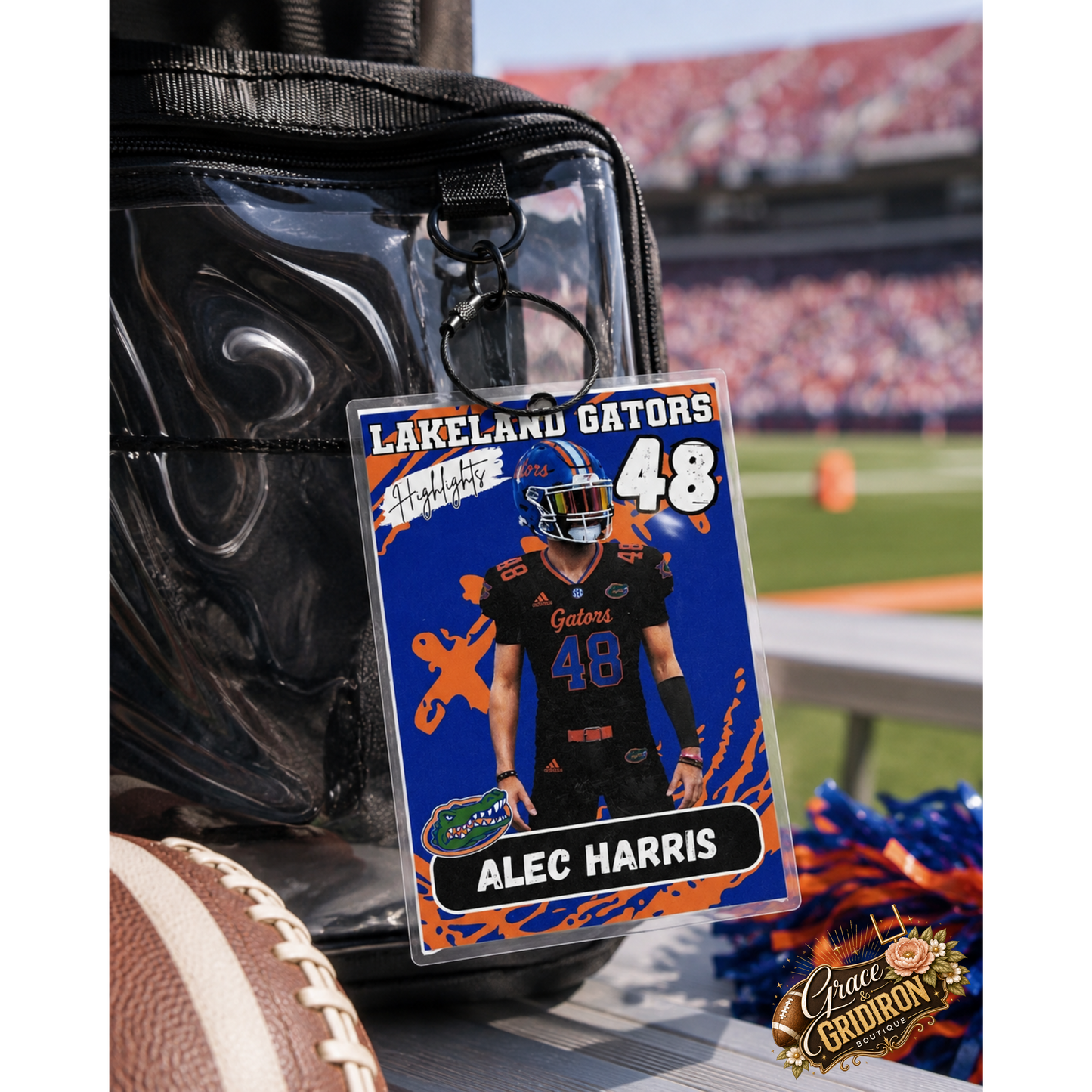 Personalized Football/Cheer Roster Tag | Custom Player Photo, Team Roster & Schedule Tag