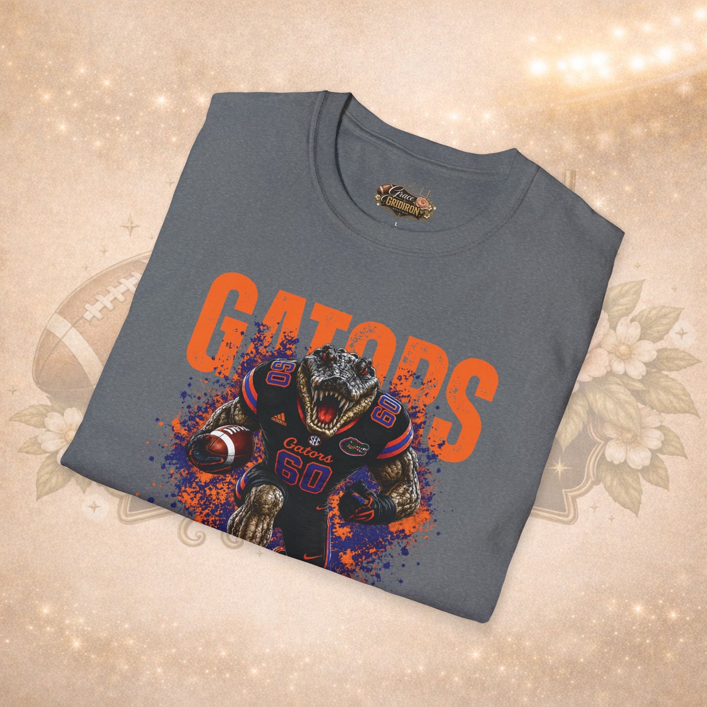 Touchdown Terror | Fierce Football Mascot Design | Orange Blue Team Spirit Graphic