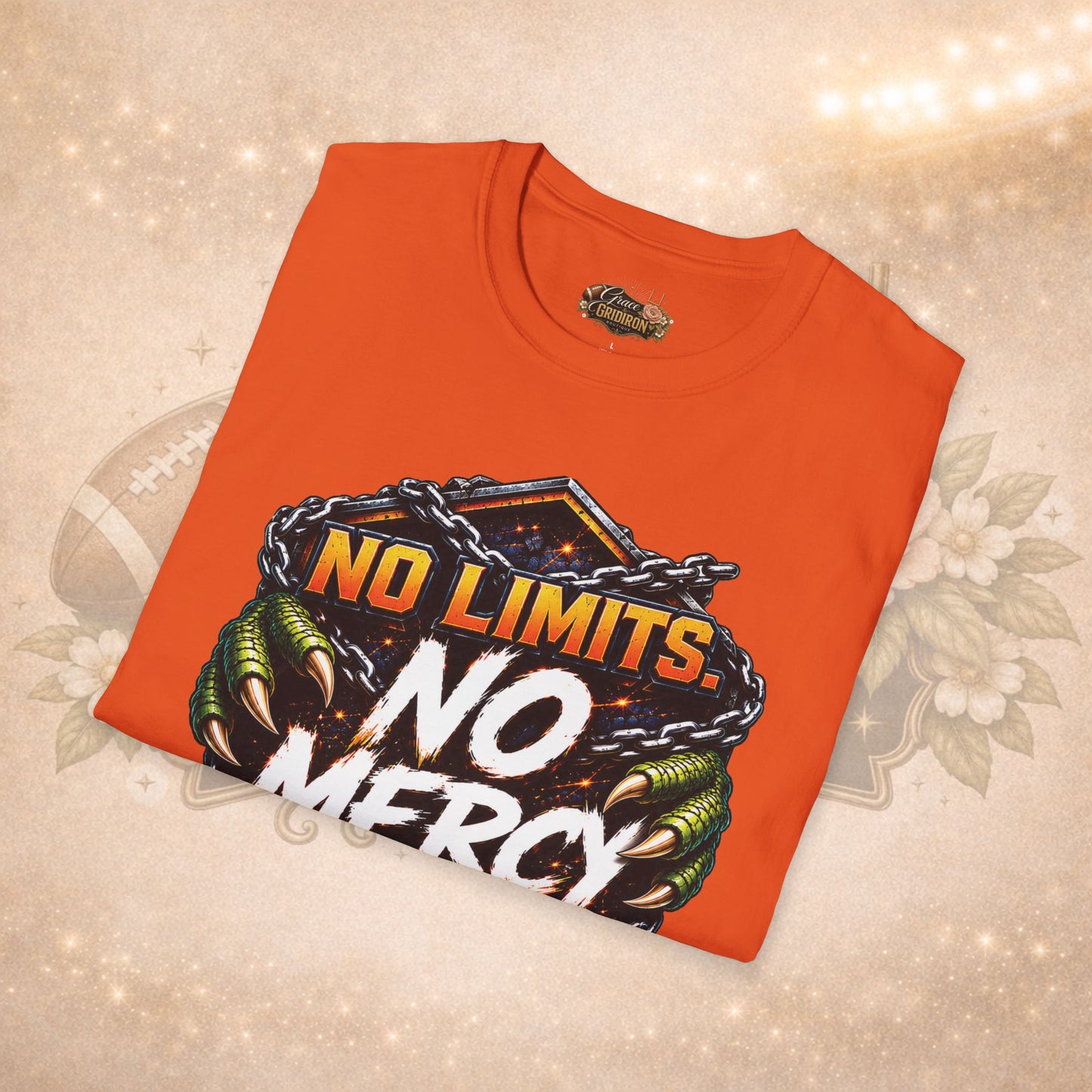 No Limits No Mercy Shirt | Football Motivation Tee | Fierce Game Day Graphic Shirt | Football Fan Apparel