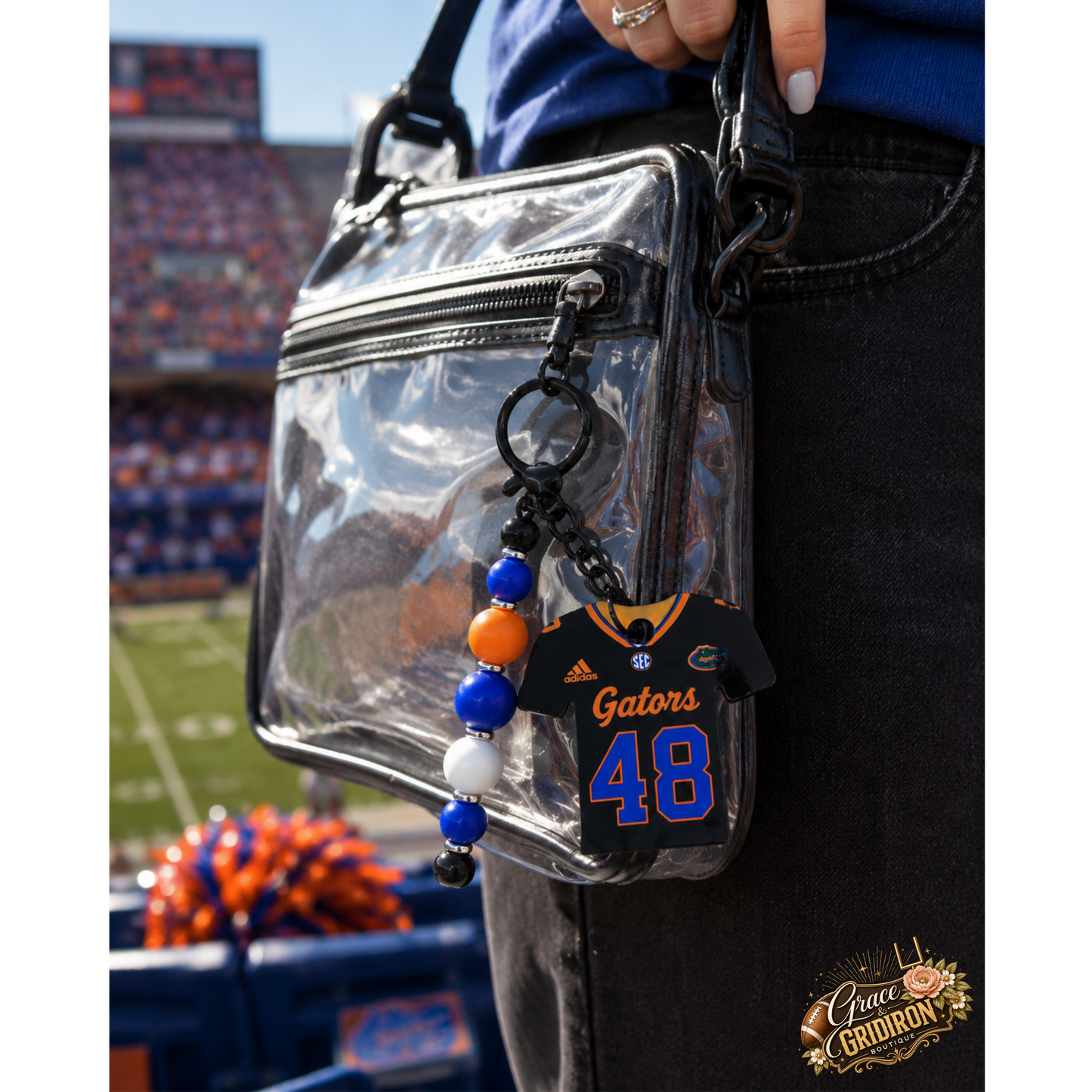 Personalized Football Jersey Keychain | Custom Team Colors and Player Number
