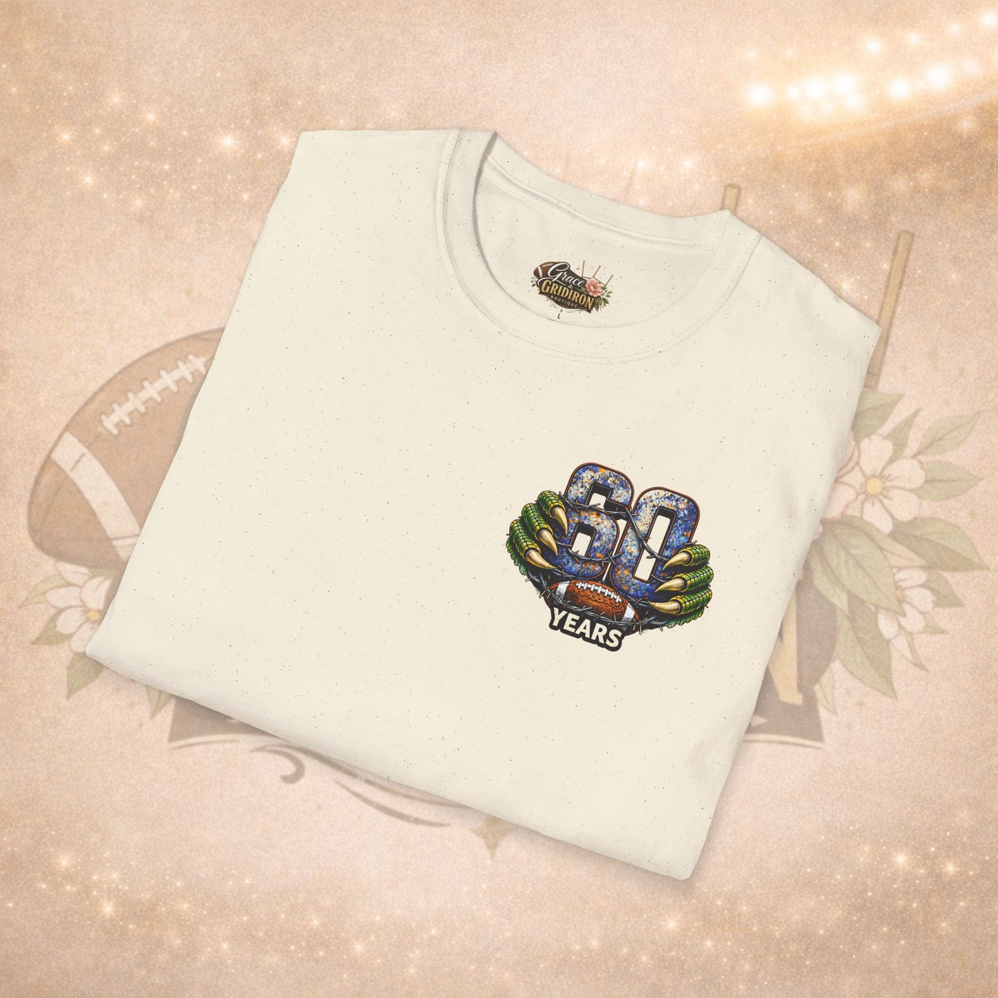 60 Years of Hits Hustle & Heart Shirt | Vintage Football Game Day Tee | Gator Pride Anniversary Graphic Shirt