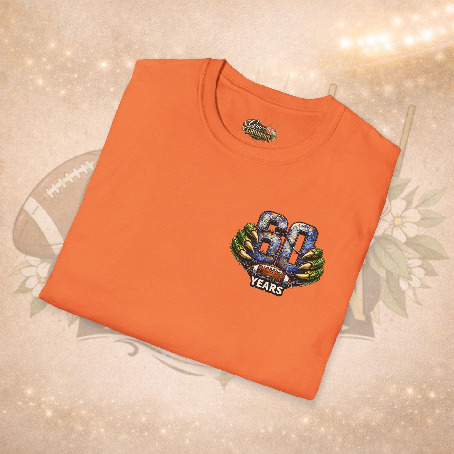 60 Years of Hits Hustle & Heart Shirt | Vintage Football Game Day Tee | Gator Pride Anniversary Graphic Shirt