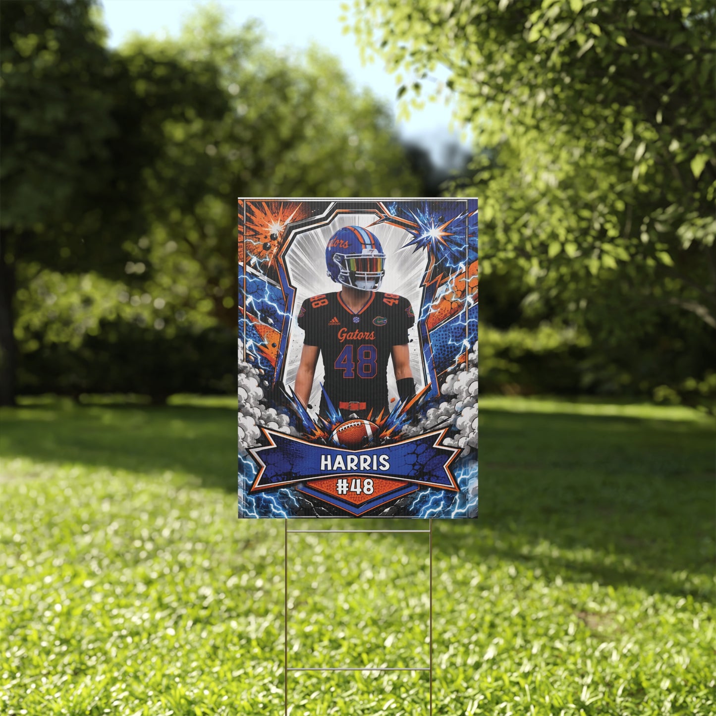 Personalized Player Yard Sign | Custom Football Yard Sign | Football Senior Night Sign | Team Spirit Lawn Sign | Game Day Player Poster