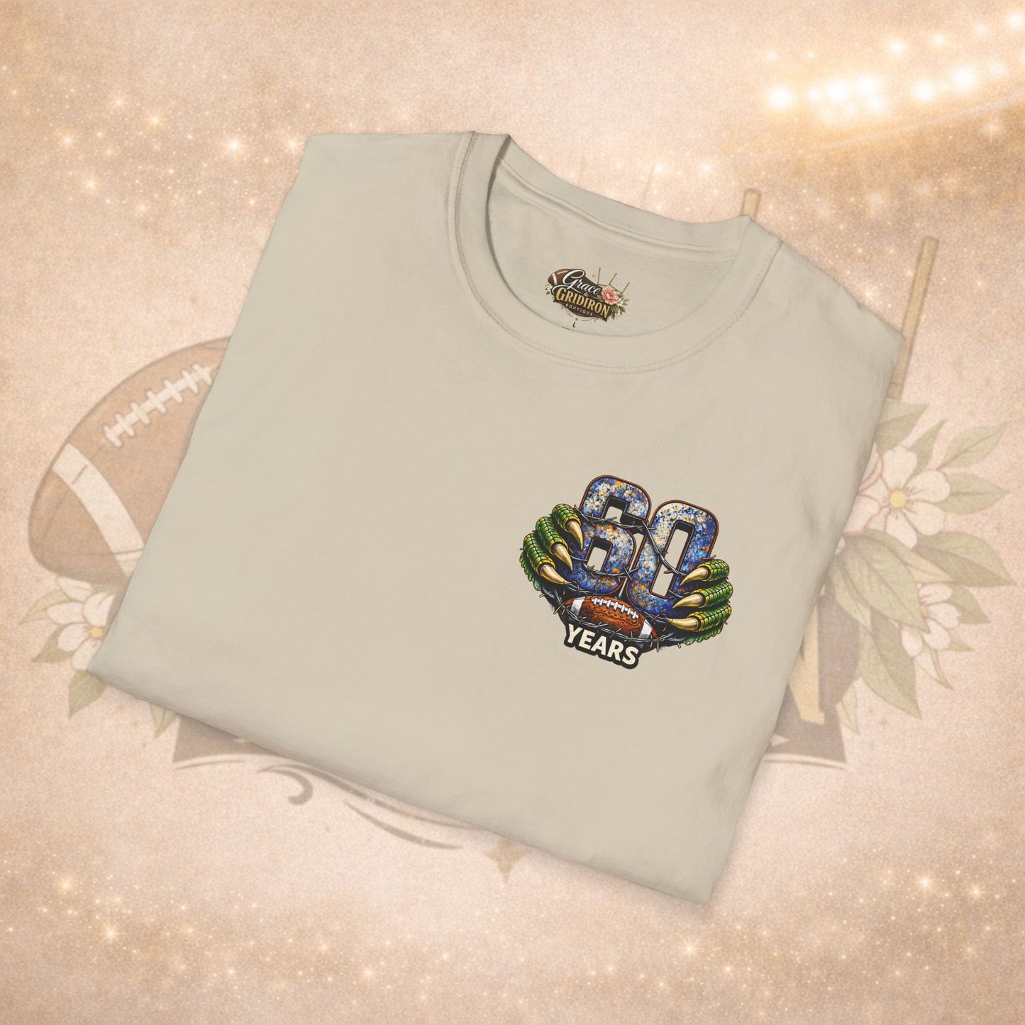 60 Years of Hits Hustle & Heart Shirt | Vintage Football Game Day Tee | Gator Pride Anniversary Graphic Shirt